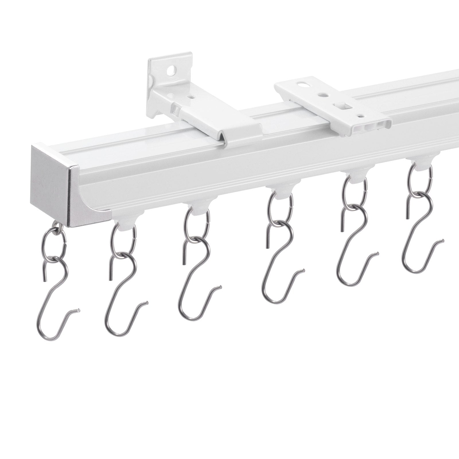 VEVOR Ceiling Curtain Track Set 5.9 FT/1.8 Meter_oom Divider with Hooks White 11