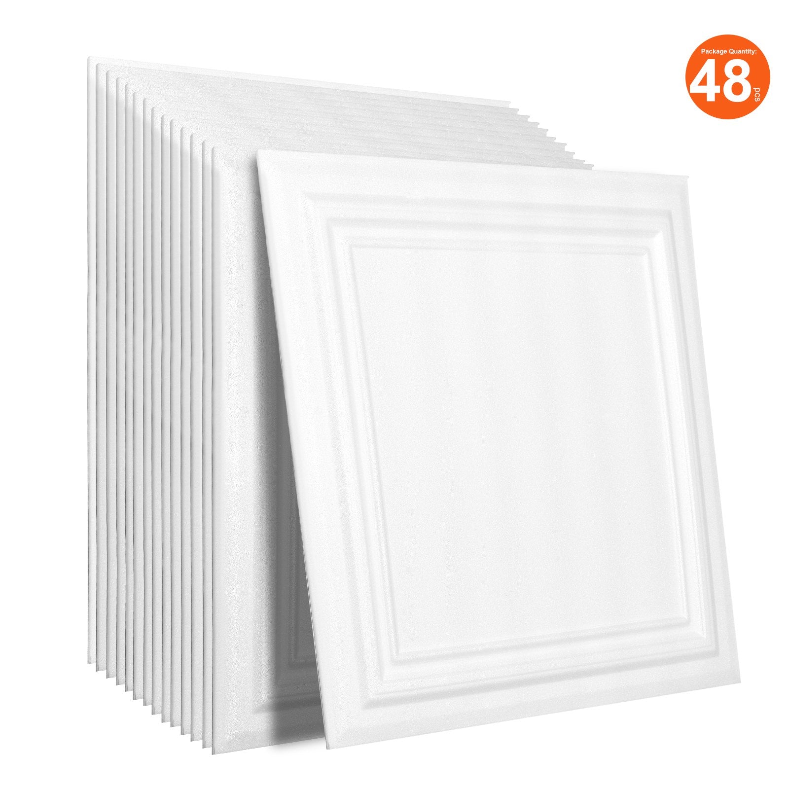 VEVOR Ceiling Tiles 48-Pack 20 x 20 in Polystyrene Easy Installation Glue-up 10