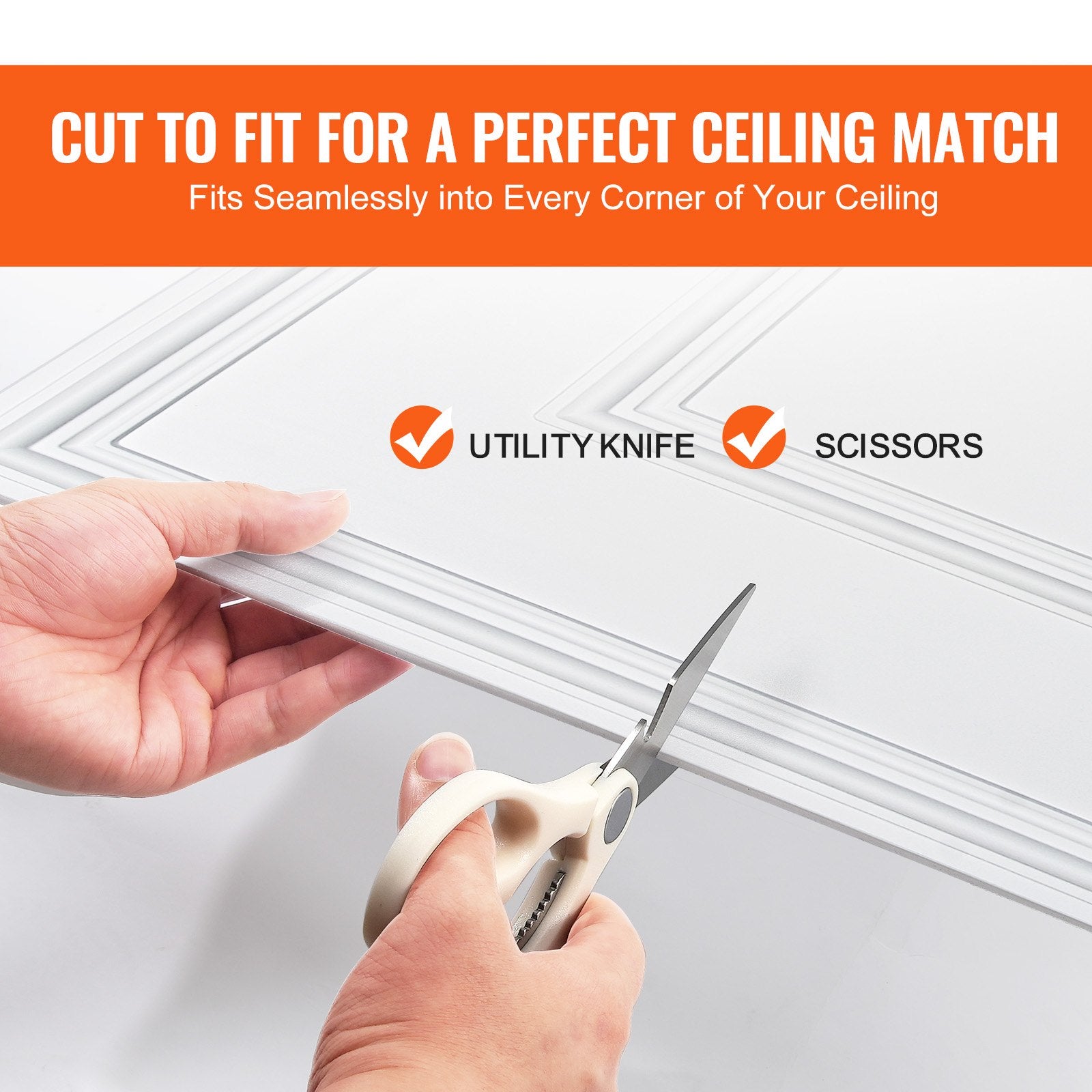 VEVOR Ceiling Tiles 12-Pack 24 x 24 in PVC Easy Installation White Geometric 6