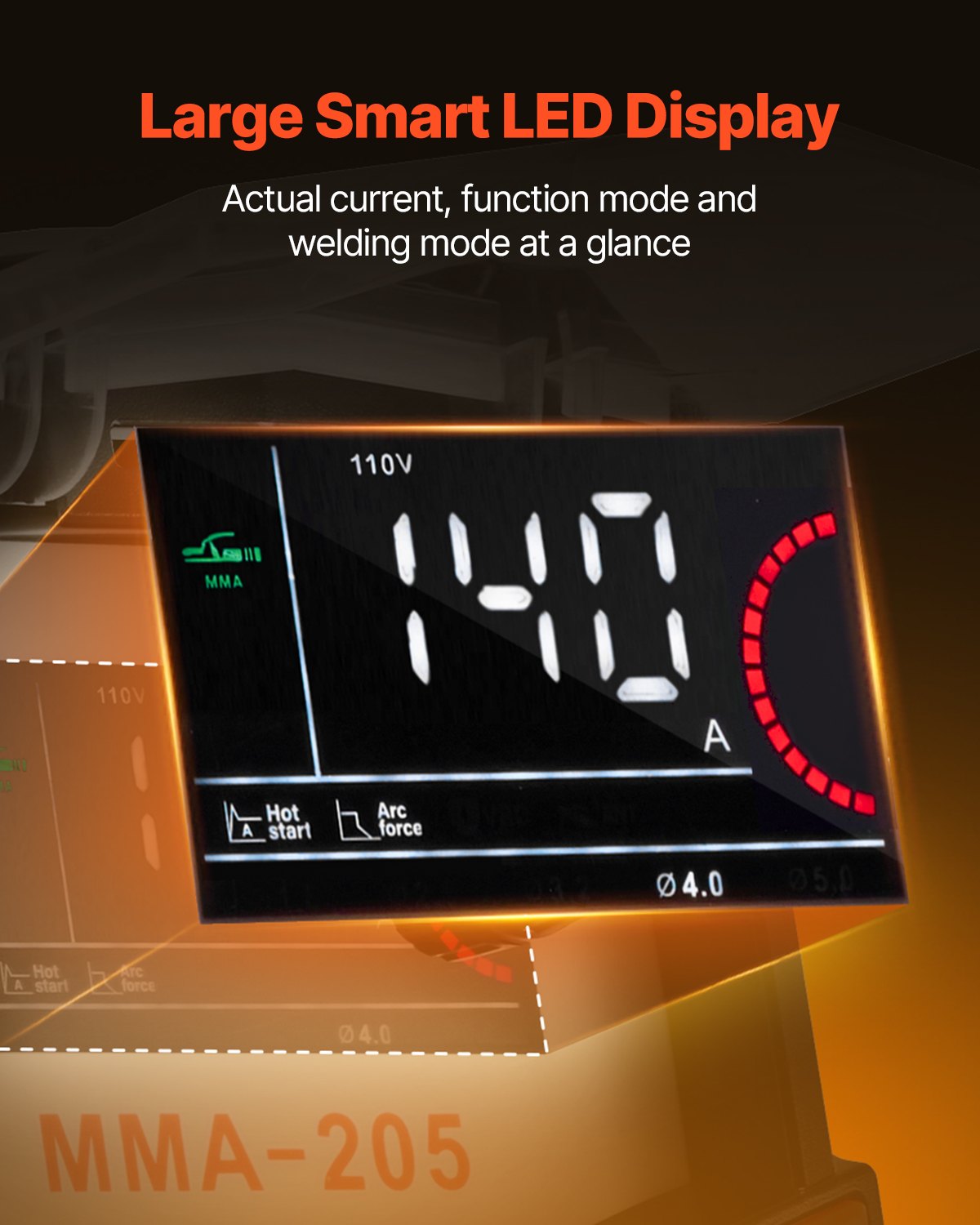 VEVOR TIG Welder 2-In-1 Welding Machine Lift MMA Stick Arc IGBT Hot Start LED 3