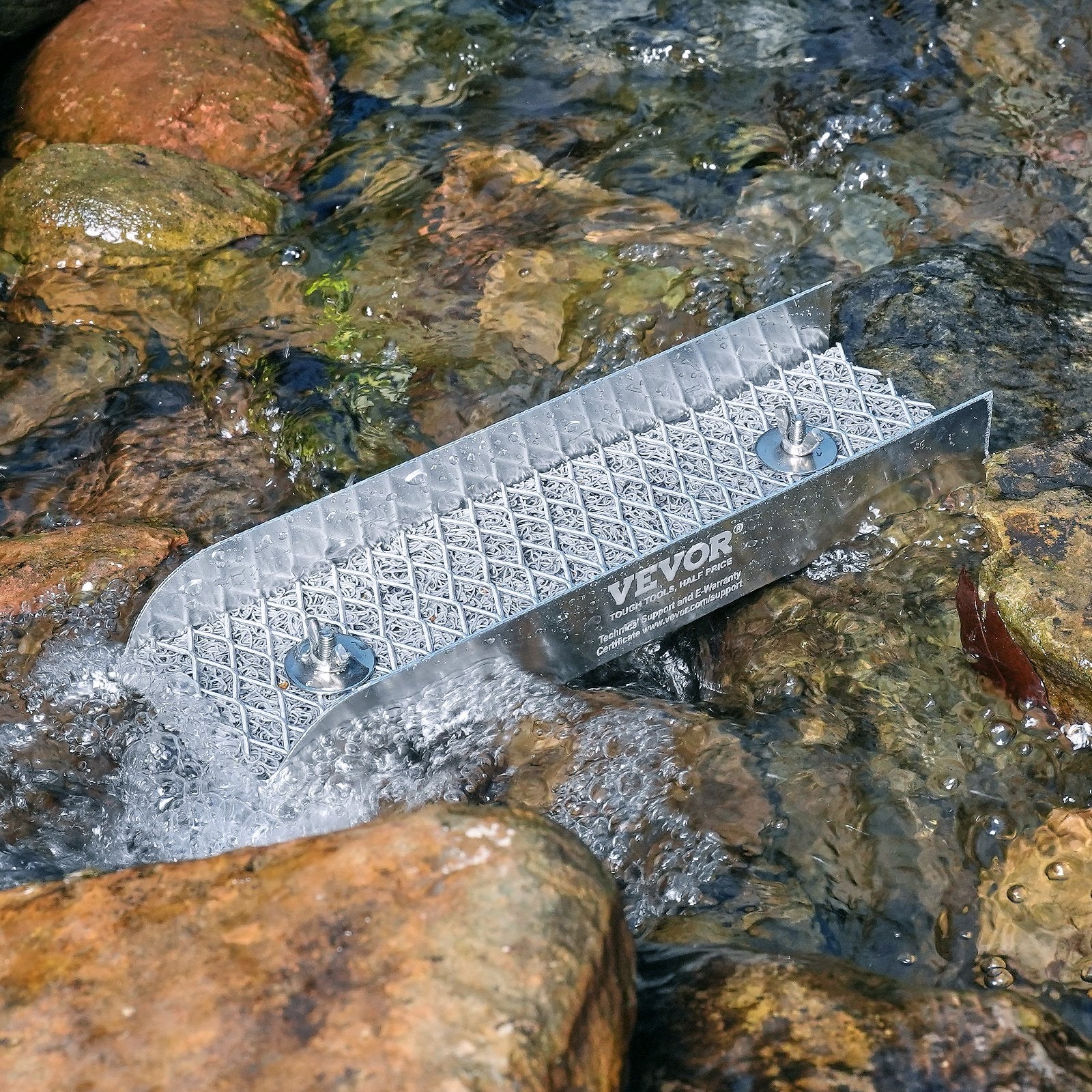 VEVOR Gold Panning Kit With Mini Sluice Box, 12" Aluminum Gold Mining Equipment, 16 PCS Gold Prospecting Kit with Gold Pan, Classifier Screen, Separating Magnet, Drawstring Backpack and Accessories 8