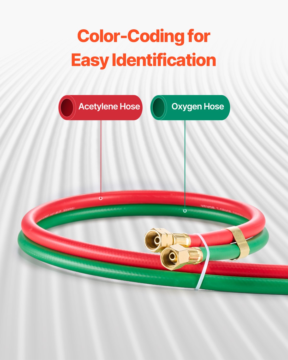 Oxygen Acetylene Hose 1/4-Inch x 50FT T Grade Hose 300PSI Max Working Pressure 5