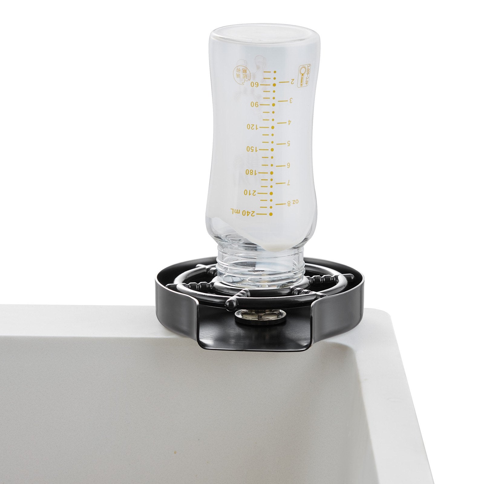 VEVOR Glass Rinser 10-Hole 360 Rotating Stainless Steel Washer ABS Cup Holder 11