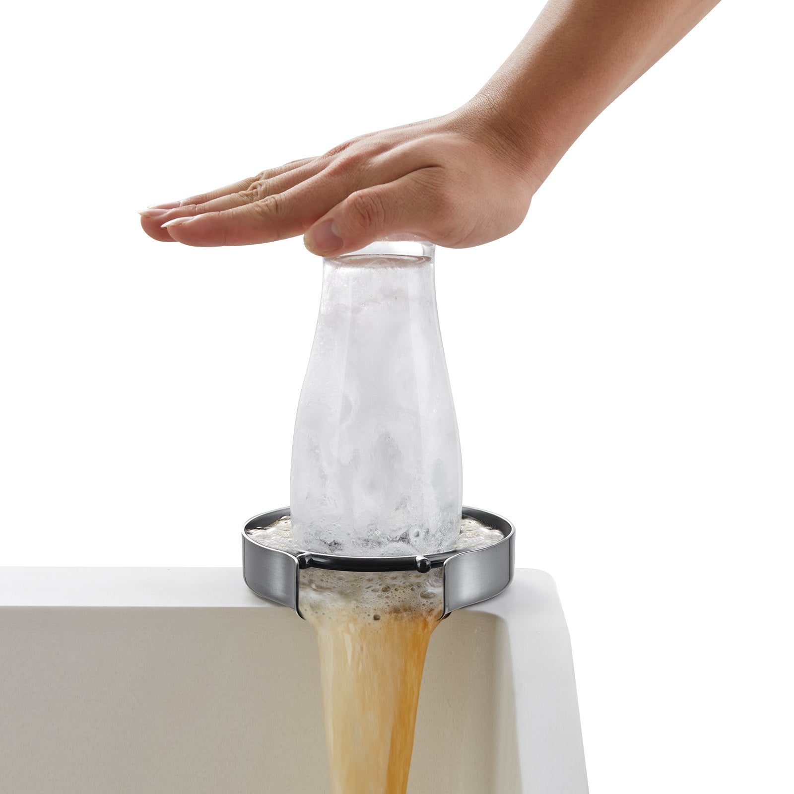 VEVOR Glass Rinser 10-Hole Rotating Stainless Steel Washer ABS Cup Holder 10