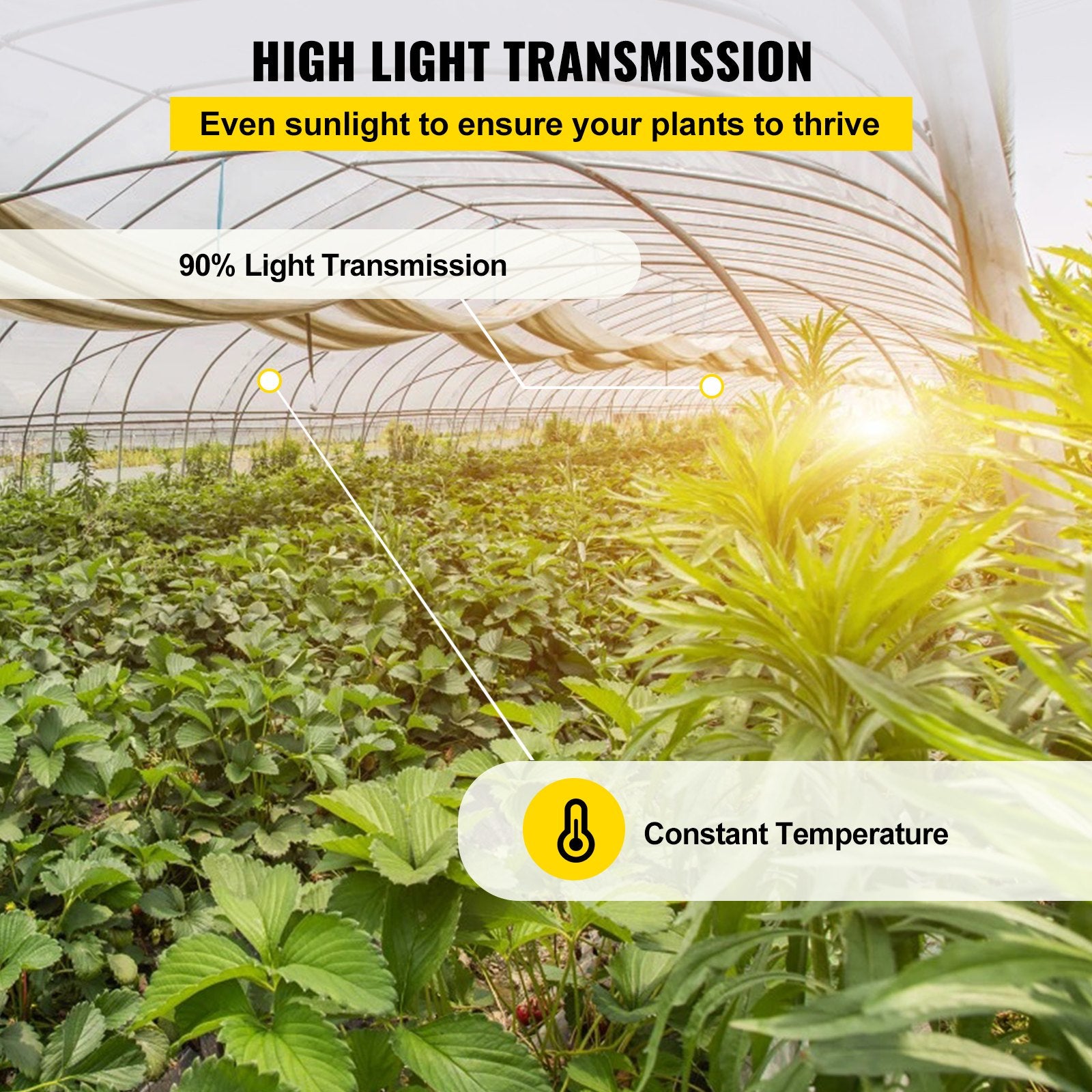 VEVOR Greenhouse Film, 24\' x 100\' Greenhouse Plastic Sheeting, 6 mil Thickness Suncover Greenhouse, Clear Polyethylene Cover, UV Proof Farm Plastic Supply for Gardening, Farming and Agriculture 5