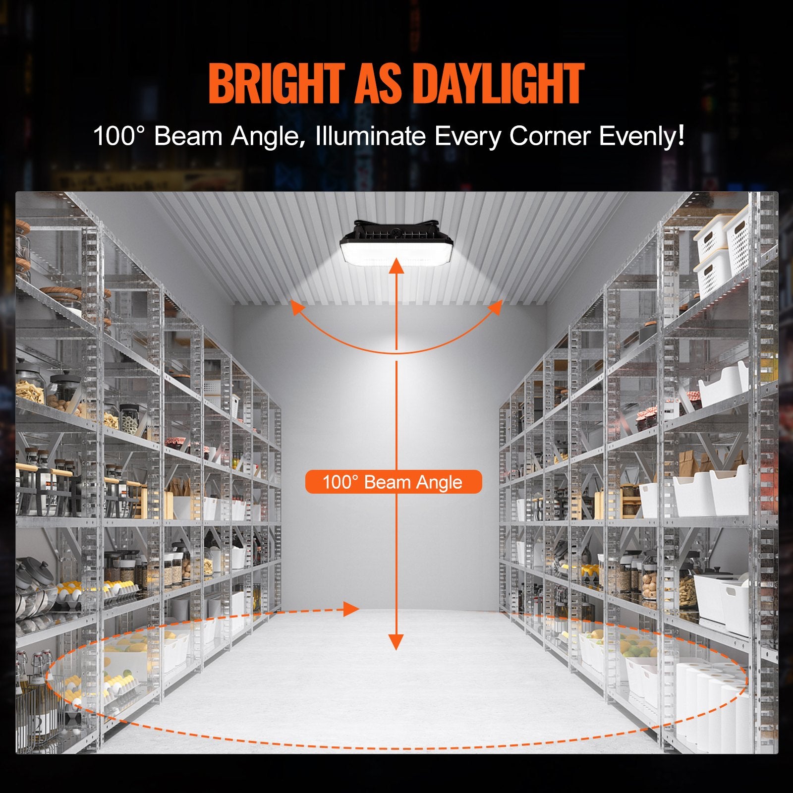 VEVOR 4 Pack LED Canopy Lights 80W 8800LM 5000K Daylight Outdoor Canopy Lighting 5