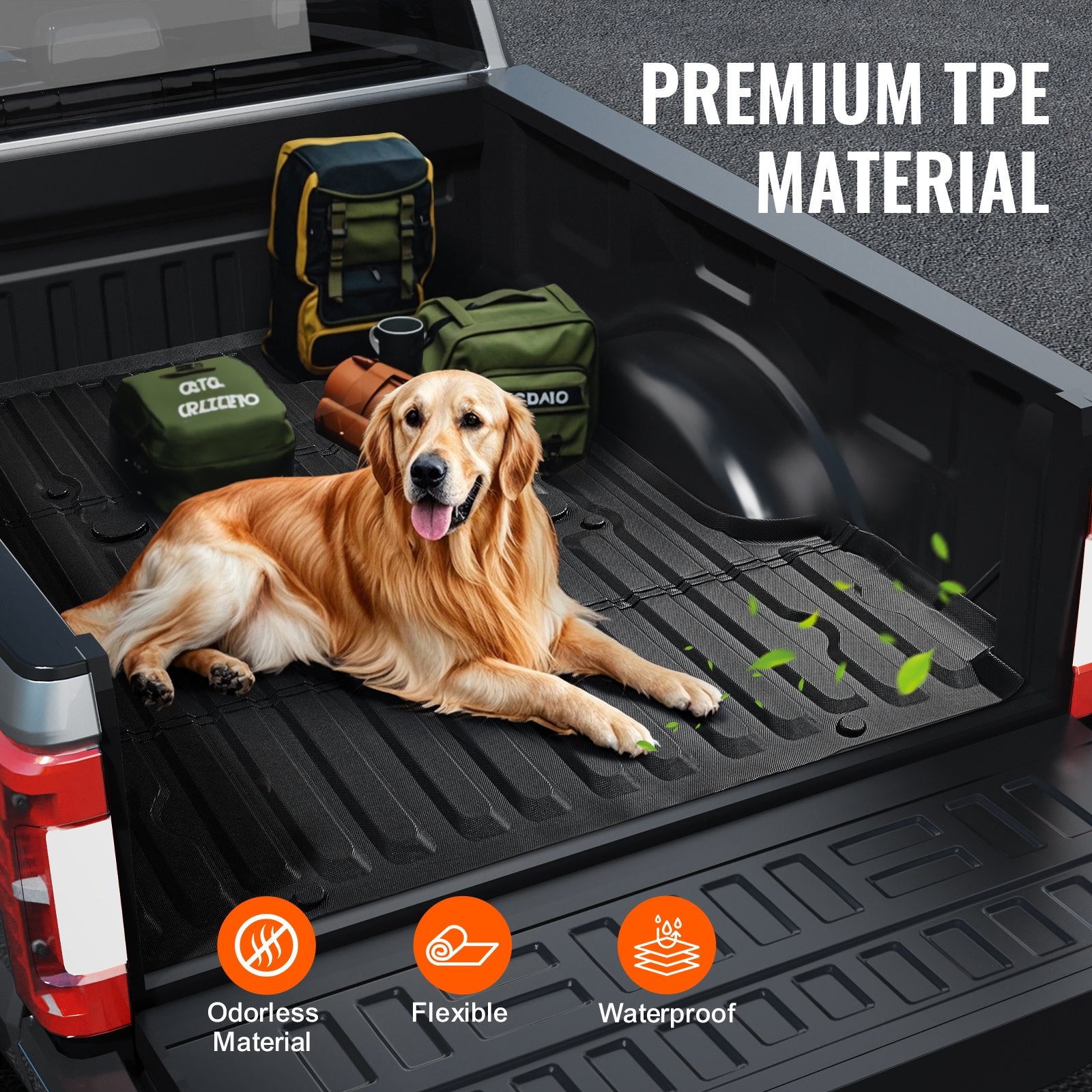 VEVOR Truck Bed Mat Fit 2017-2024 Ford F250/F350 TPE Truck Bed Liner Accessories 4