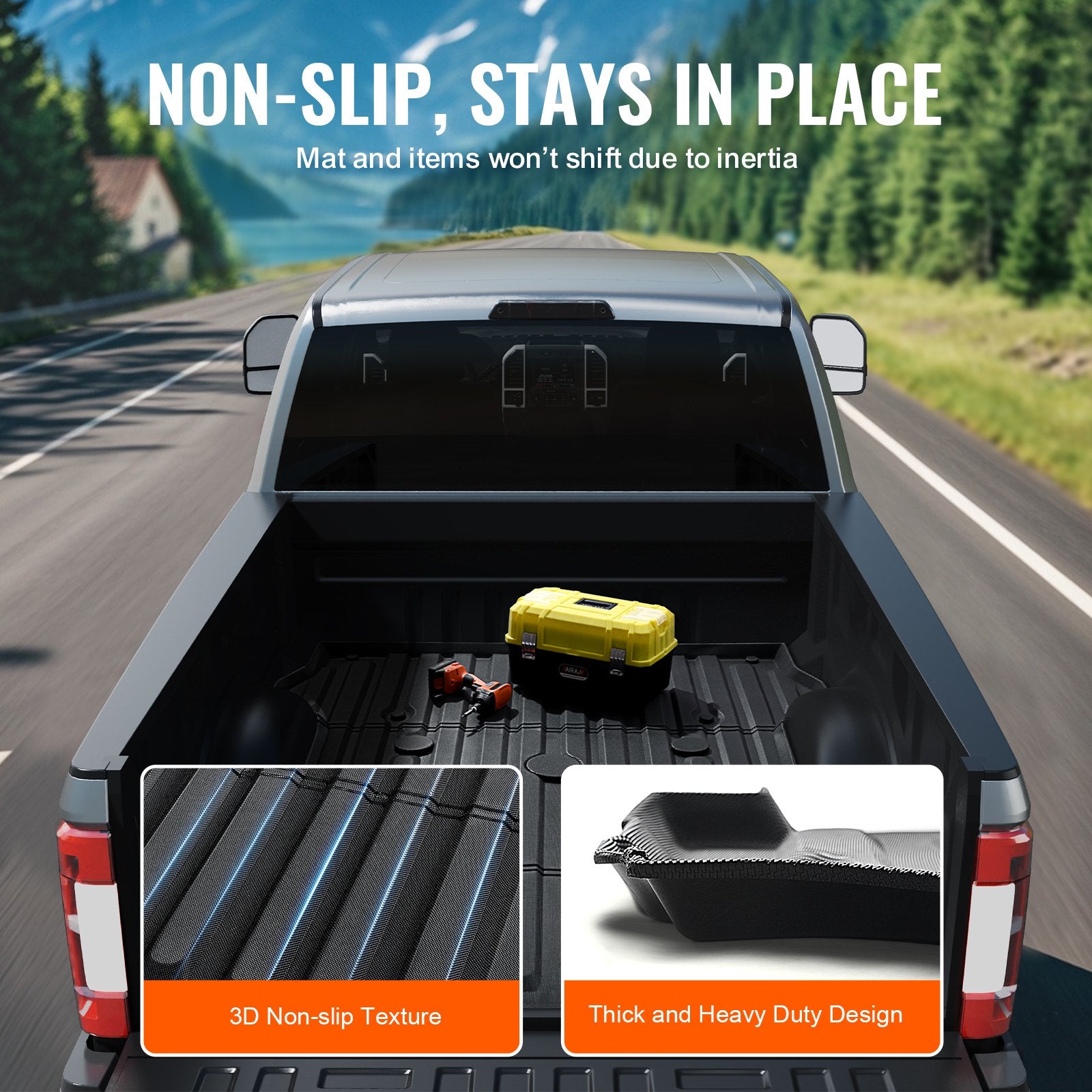VEVOR Truck Bed Mat Fit 2017-2024 Ford F250/F350 TPE Truck Bed Liner Accessories 5