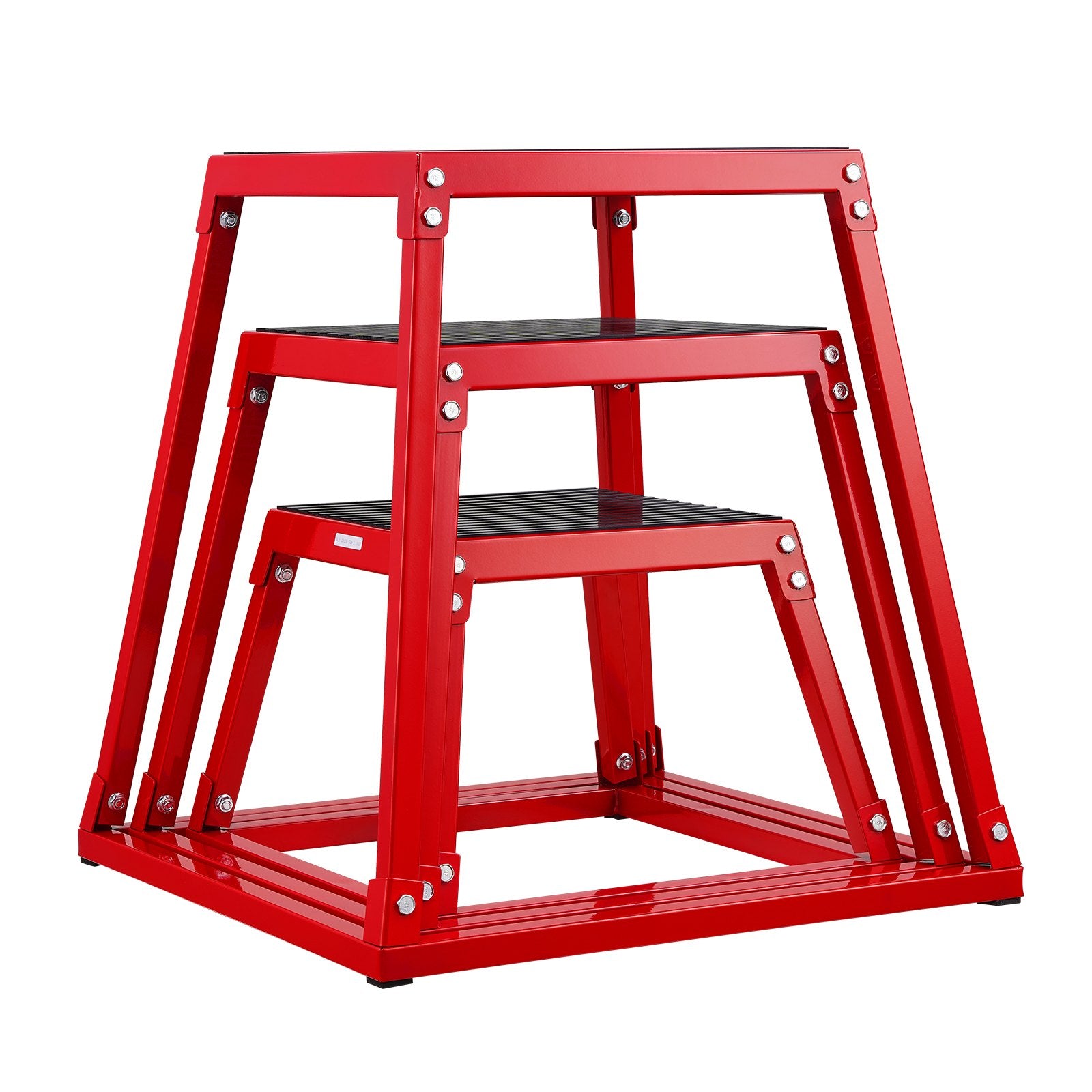 VEVOR Plyometric Jump Boxes, 12/18/24 Inch Plyo Box, Platform and Jumping Agility Box, Anti-Slip Fitness Exercise Step Up Box Set for Home Gym Training, Conditioning Strength Training, Red 10