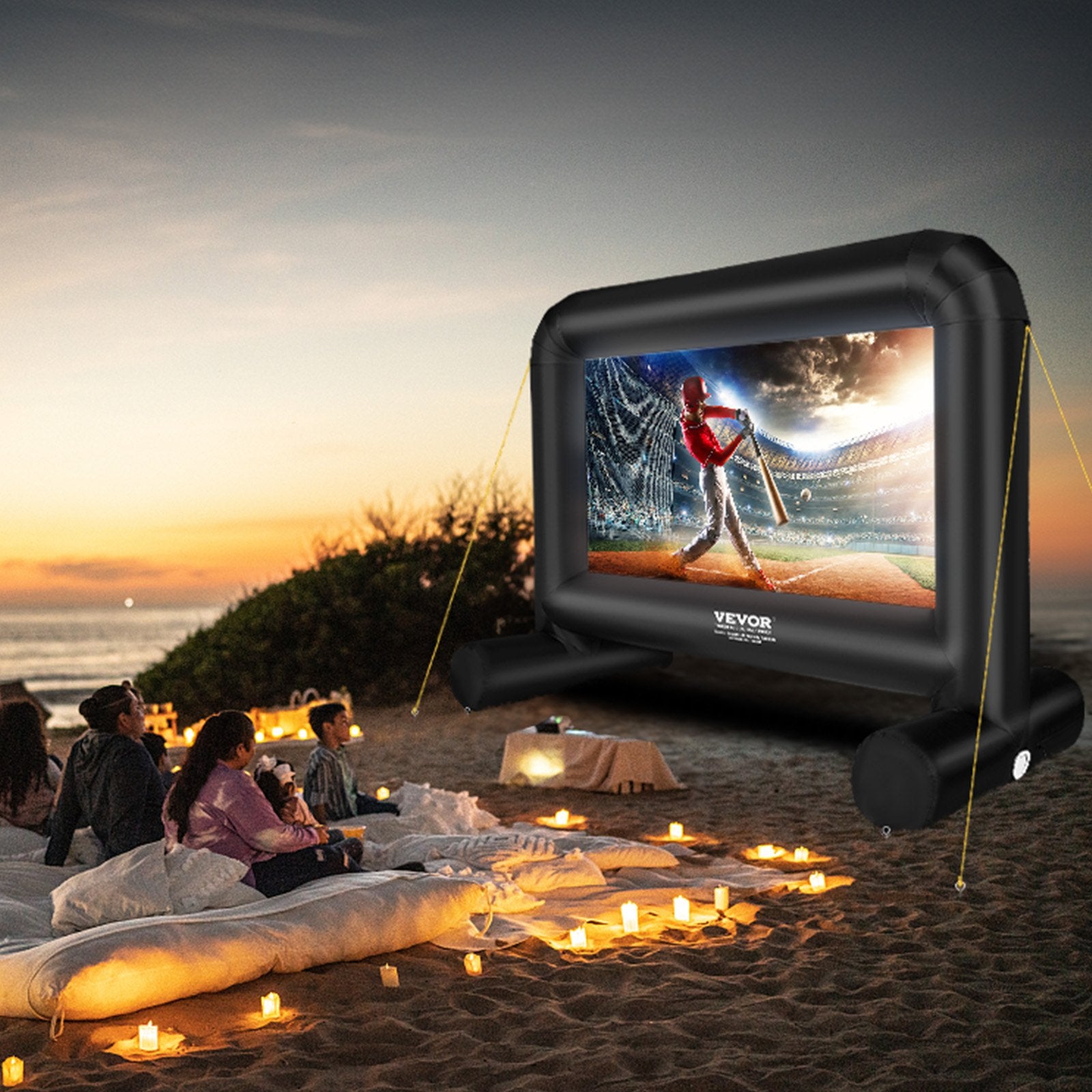 VEVOR Inflatable Movie Screen, 14 FT Inflatable Projector Screen for Outside with Blower and Carrying Bag, Front/Rear Projection, Oxford Fabric Blow Up Screen for Outdoor Parties Backyard Movie Night 8
