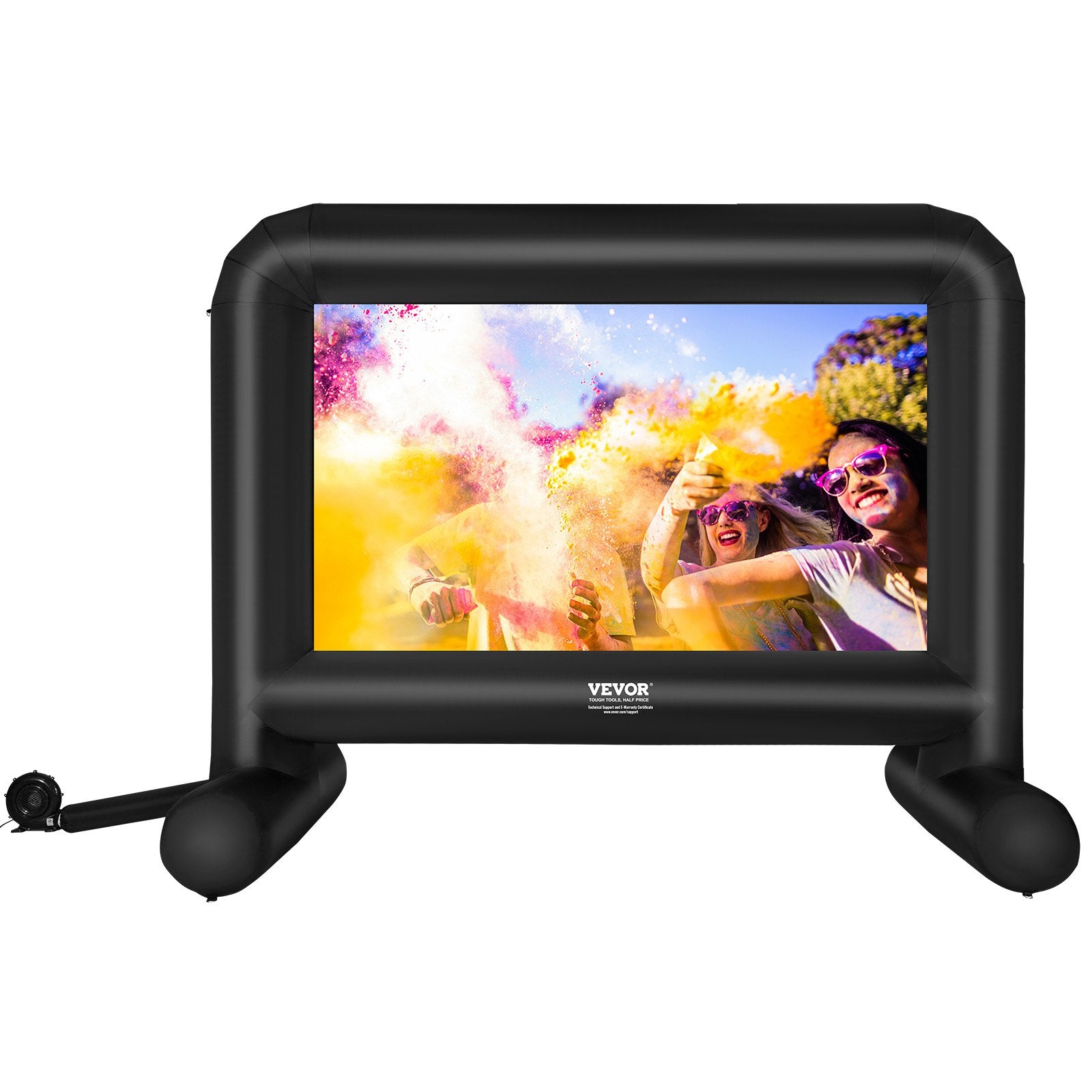 VEVOR Inflatable Movie Screen, 16 FT Inflatable Projector Screen for Outside with Blower and Carrying Bag, Front/Rear Projection, Oxford Fabric Blow Up Screen for Outdoor Parties Backyard Movie Night 10