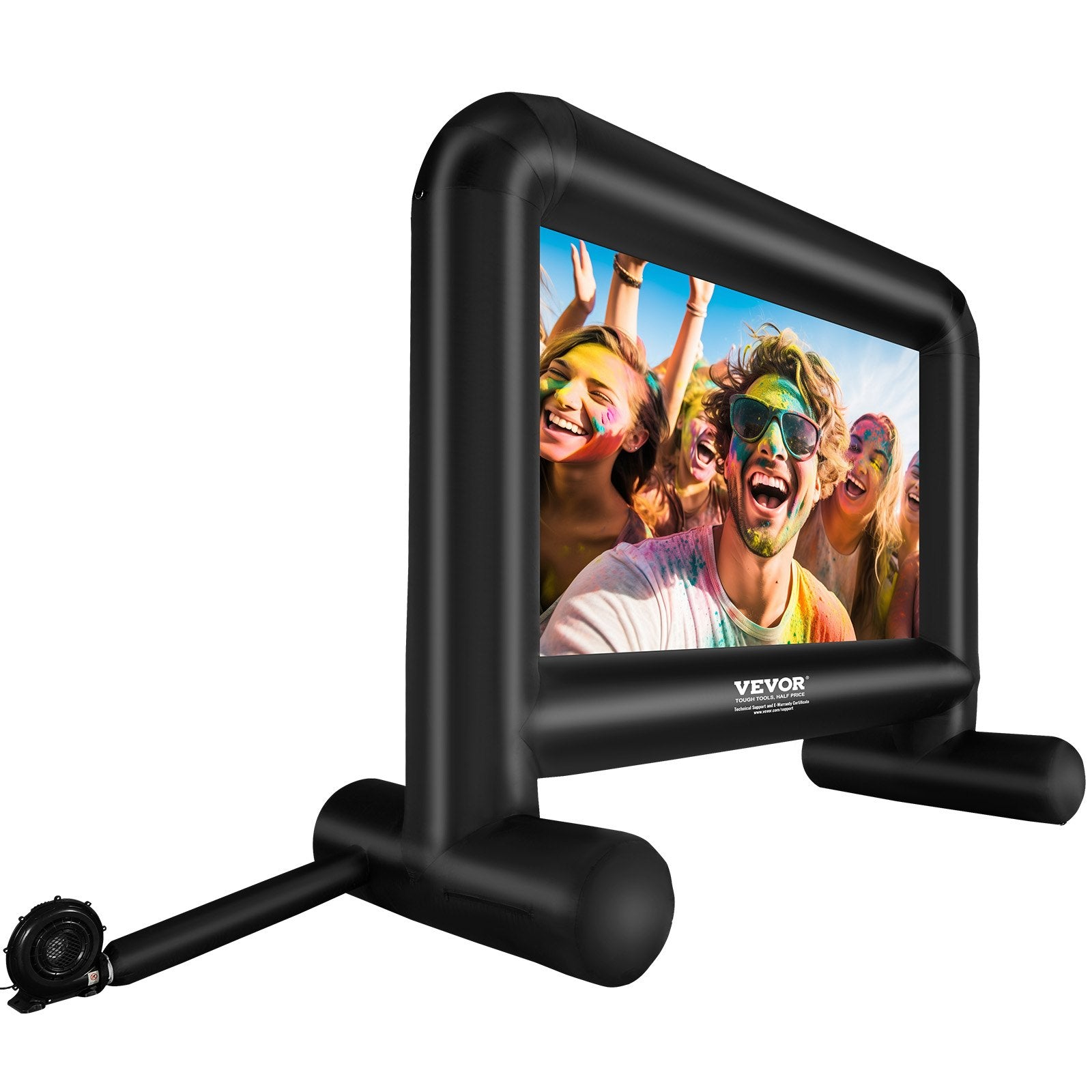 VEVOR Inflatable Movie Screen, 16 FT Inflatable Projector Screen for Outside with Blower and Carrying Bag, Front/Rear Projection, Oxford Fabric Blow Up Screen for Outdoor Parties Backyard Movie Night 11