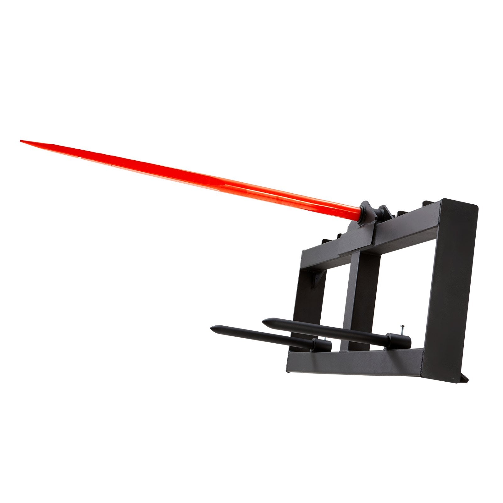 VEVOR 49" Hay Spear, Bale Spears 726kg Loading Capacity, Skid Steer Loader Tractor Attachment with 2pcs 17.5" Stabilizer Spears, Quick Attach Spike Forks 9
