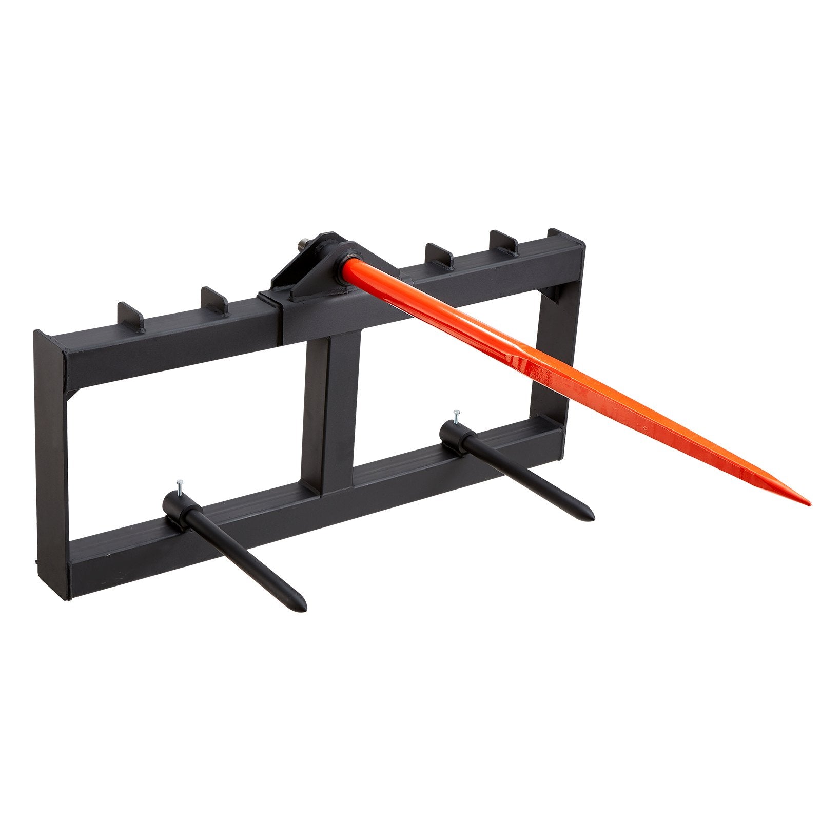VEVOR 49" Hay Spear, Bale Spears 726kg Loading Capacity, Skid Steer Loader Tractor Attachment with 2pcs 17.5" Stabilizer Spears, Quick Attach Spike Forks 10