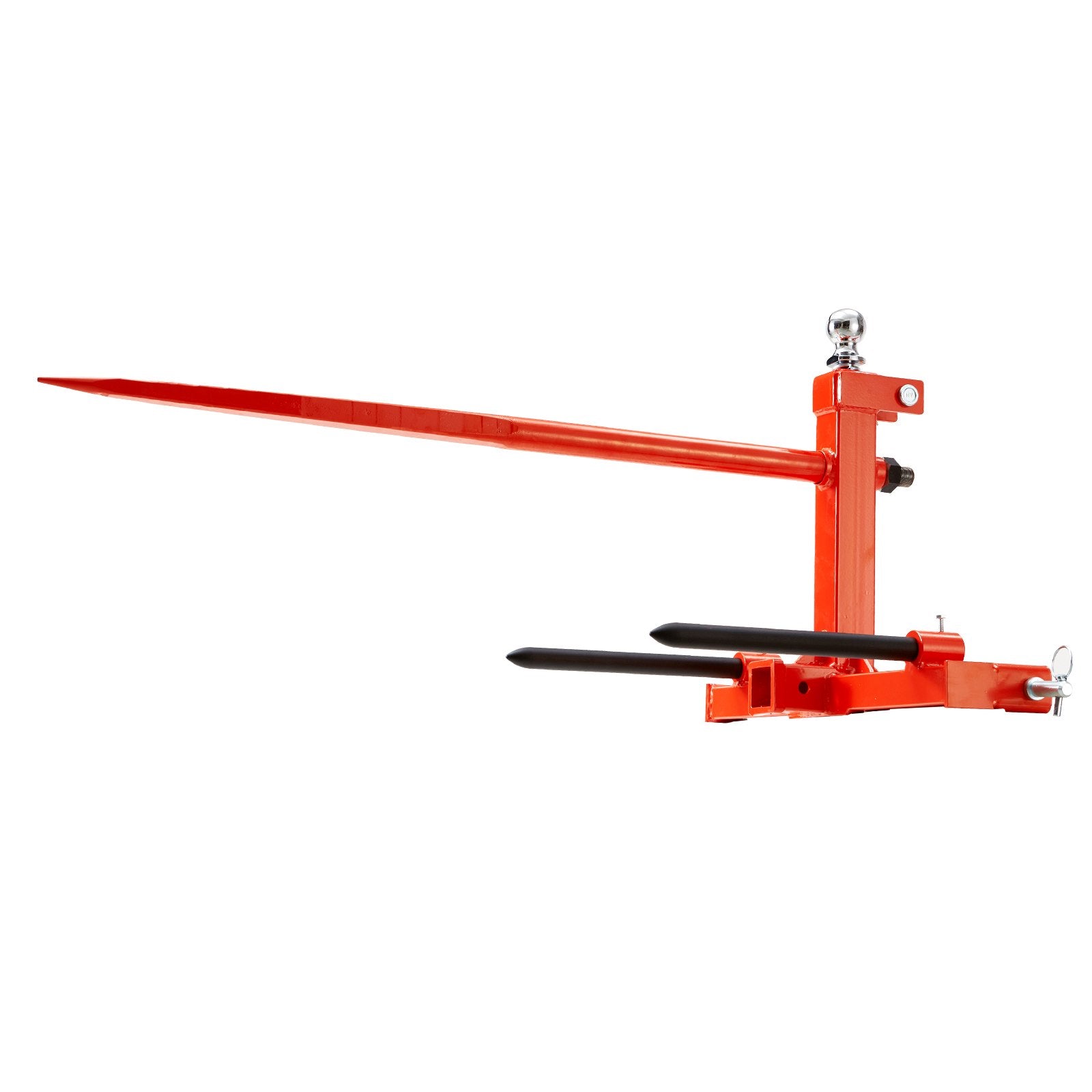 VEVOR 49" Hay Spear, Bale Spears 726kg Loading Capacity, Three-Point Hitch Tractor Attachment with 2pcs 17.5" Stabilizer Spears, Quick Attach Spike Forks 9