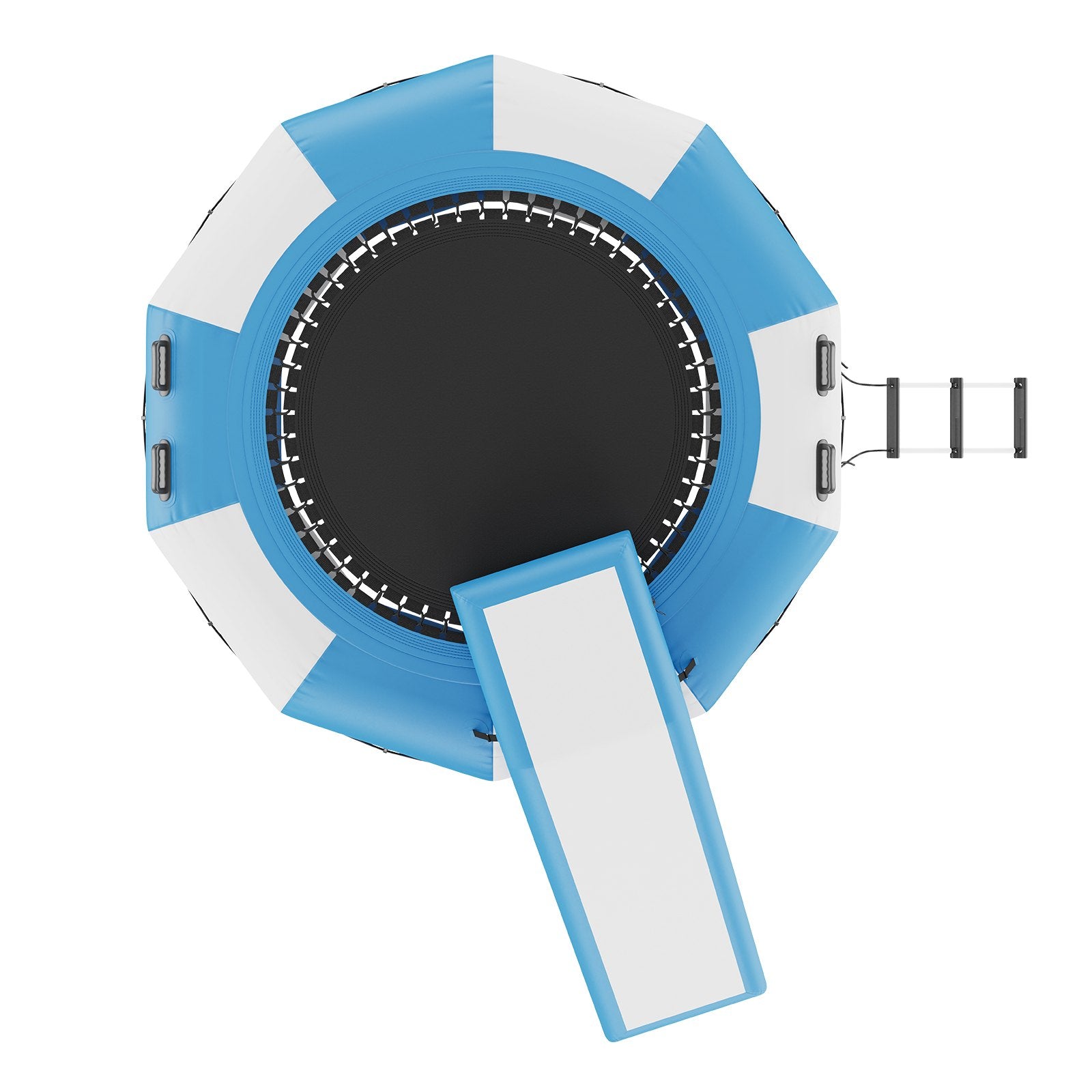 VEVOR Inflatable Water Bouncer, 10ft Recreational Water Trampoline, Portable Bounce Swim Platform with Slide, 3-Step Ladder & Electric Air Pump, Kid Adult Floating Rebounder for Pool Lake Water Sports 8