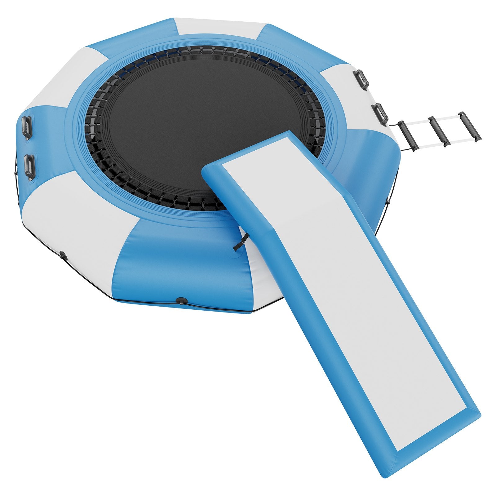 VEVOR Inflatable Water Bouncer, 10ft Recreational Water Trampoline, Portable Bounce Swim Platform with Slide, 3-Step Ladder & Electric Air Pump, Kid Adult Floating Rebounder for Pool Lake Water Sports 9