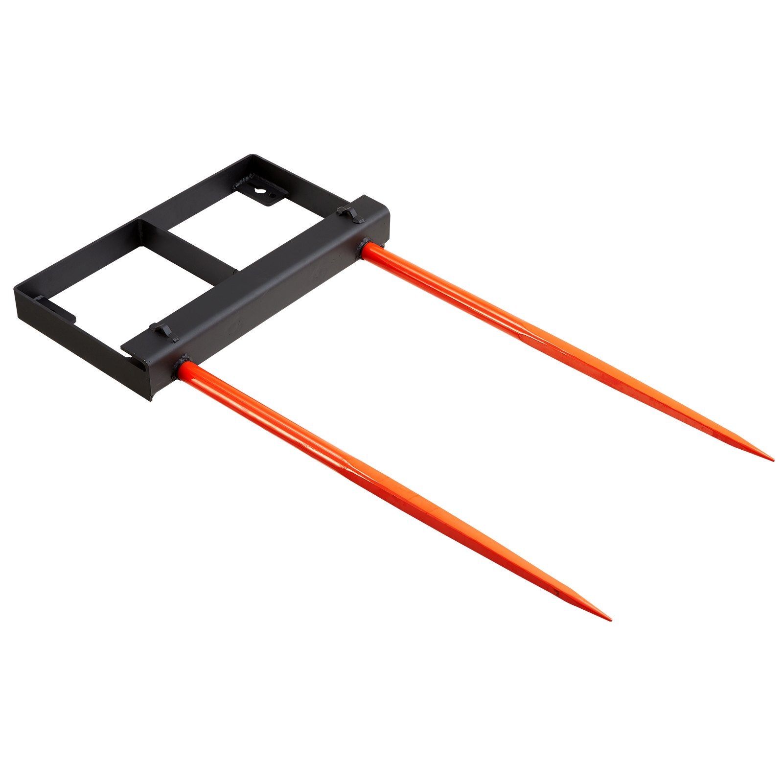 VEVOR 49" Hay Spear, Bale Spears 1360kg Loading Capacity, Skid Steer Loader Tractor Bucket Attachment with 2pcs 17.5" Stabilizer Spears and 60" Chain, Quick Attach Spike Forks 10
