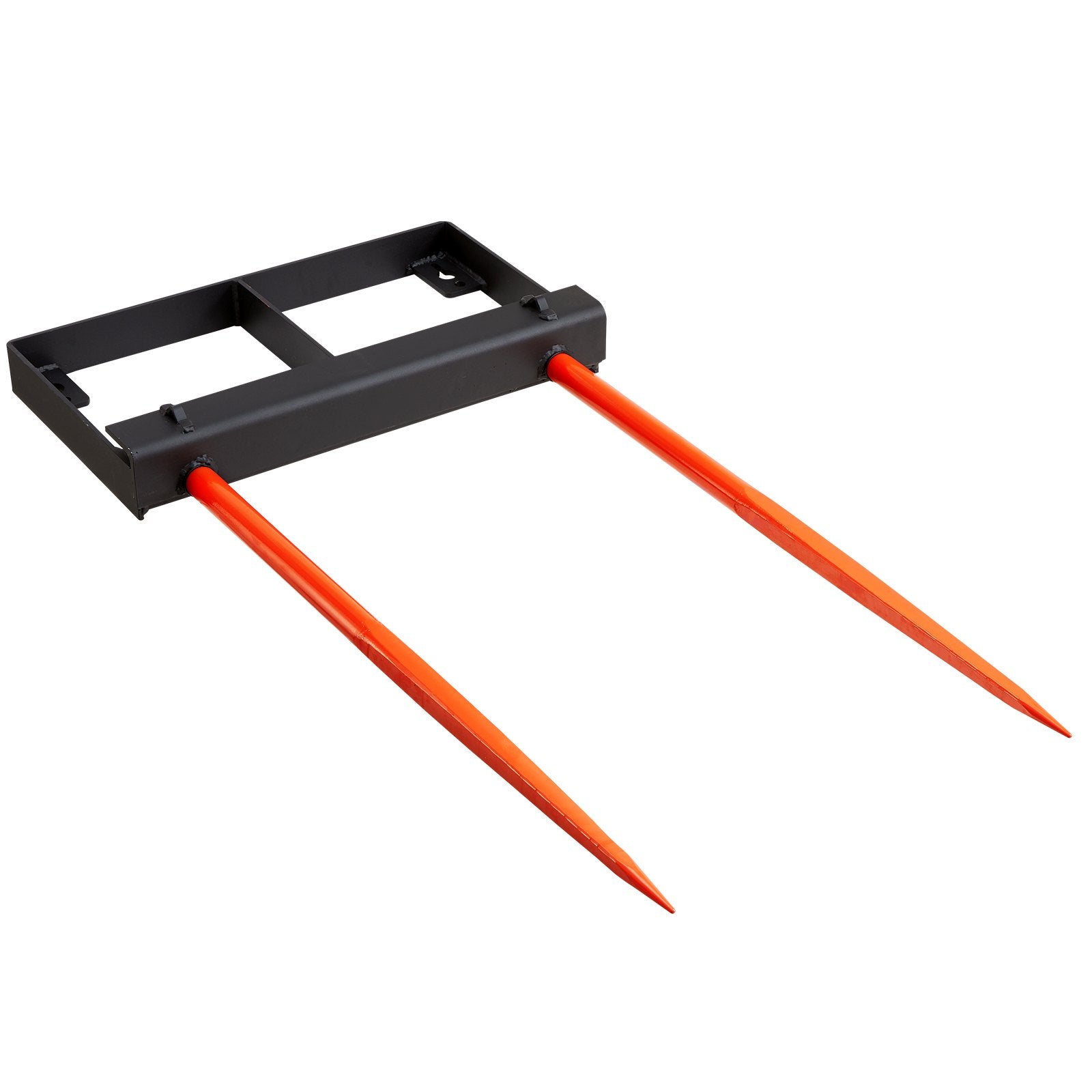VEVOR 49" Hay Spear, Bale Spears 1360kg Loading Capacity, Skid Steer Loader Tractor Bucket Attachment with 2pcs 17.5" Stabilizer Spears and 60" Chain, Quick Attach Spike Forks 11