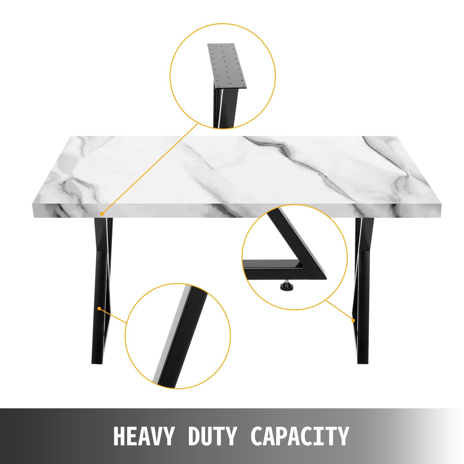 VEVOR Metal Table Legs Set of 2 Dining Table Legs Black Desk Legs, 28 Height 20 Width Heavy Duty Bench Legs Zig Zag Style Coffee Table Legs Base Modern DIY Steel Table Legs 4