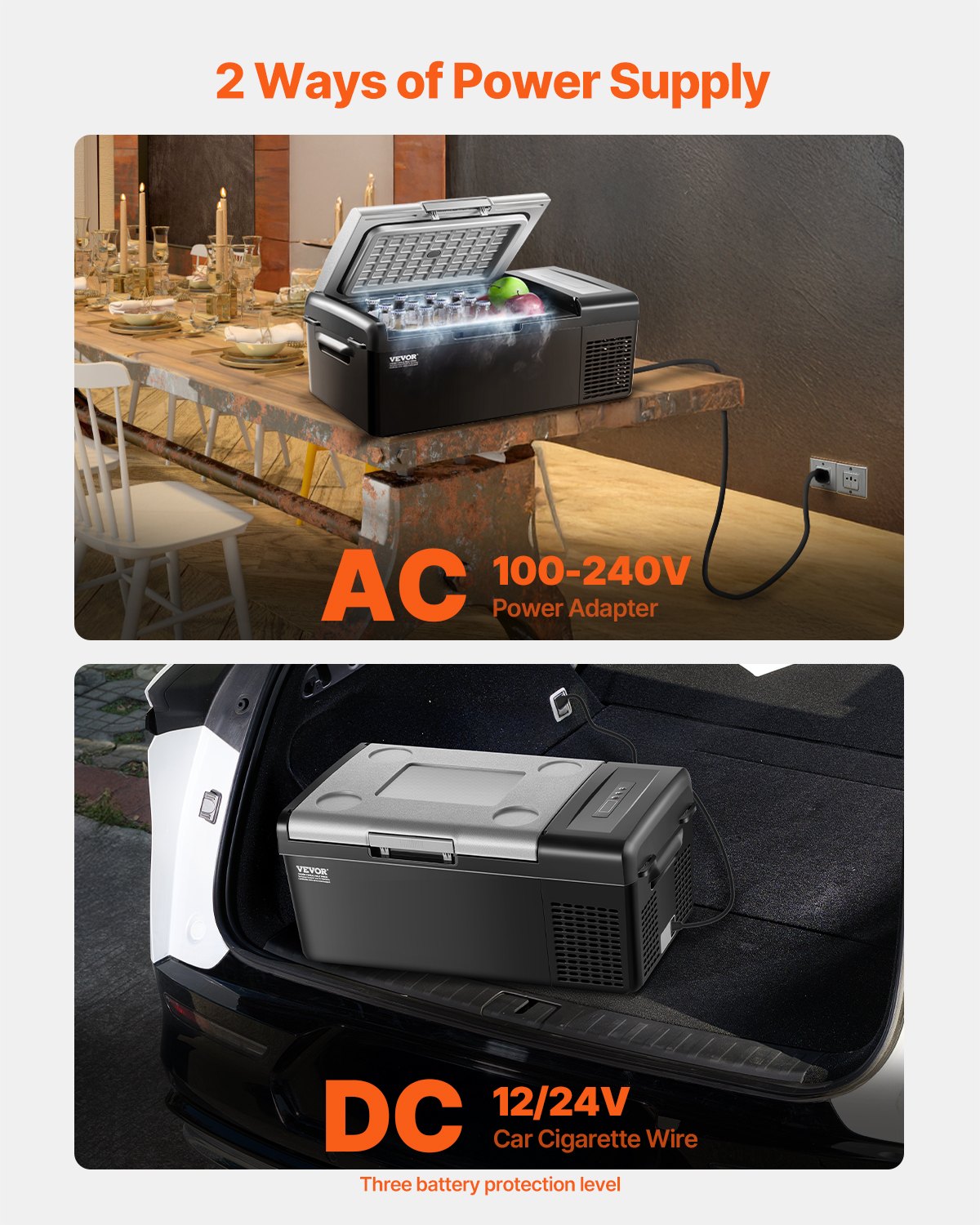 VEVOR Portable Car Refrigerator Freezer Compressor 15L Single Zone for Car Home 6