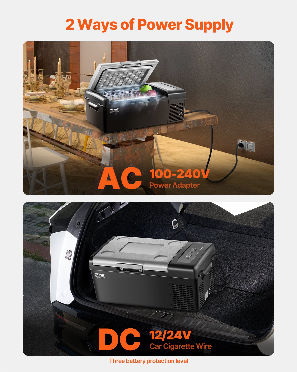 VEVOR Portable Car Refrigerator Freezer Compressor 20L Single Zone for Car Home 6