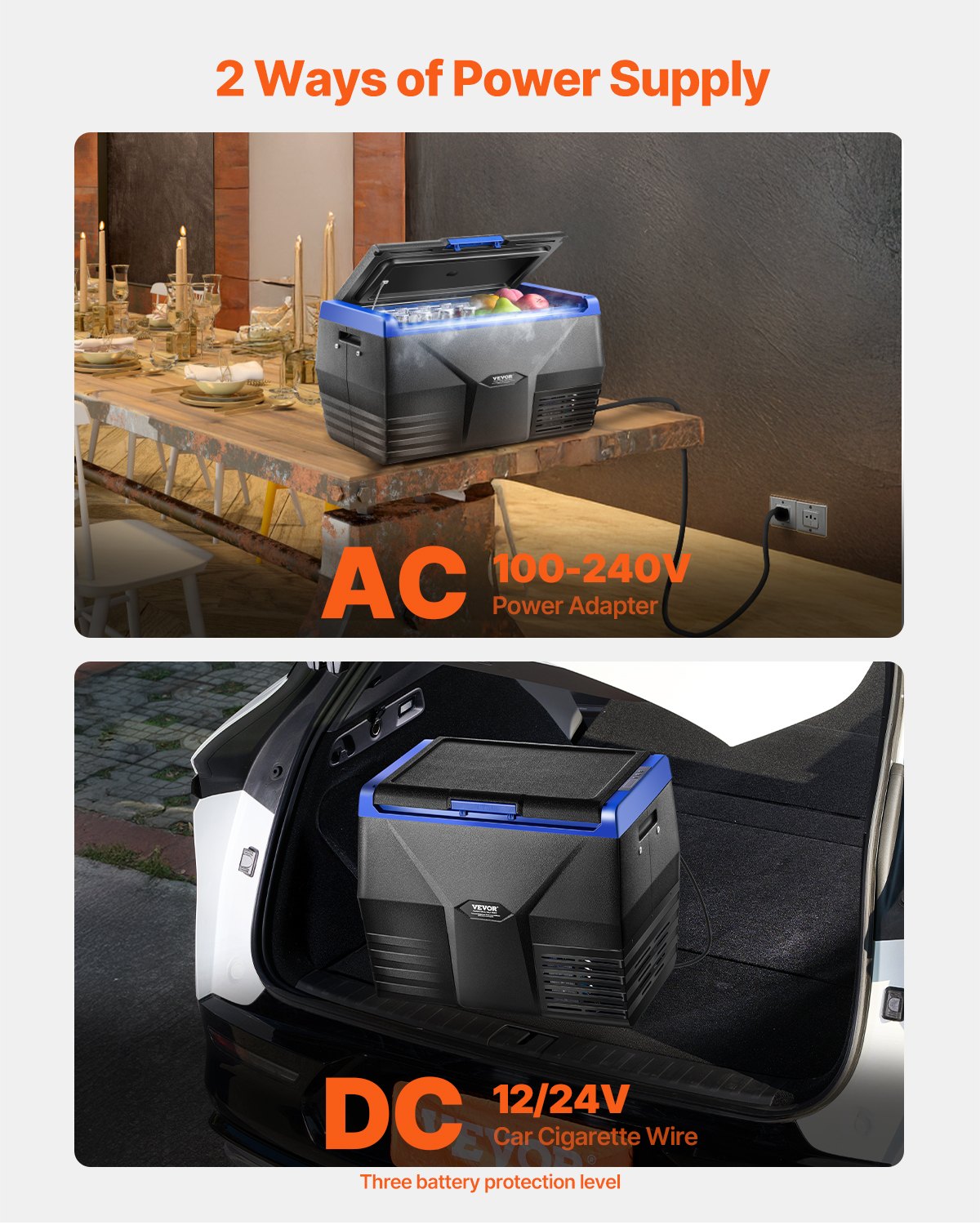 VEVOR Portable Car Refrigerator Freezer Compressor 20L Single Zone for Car Home 6