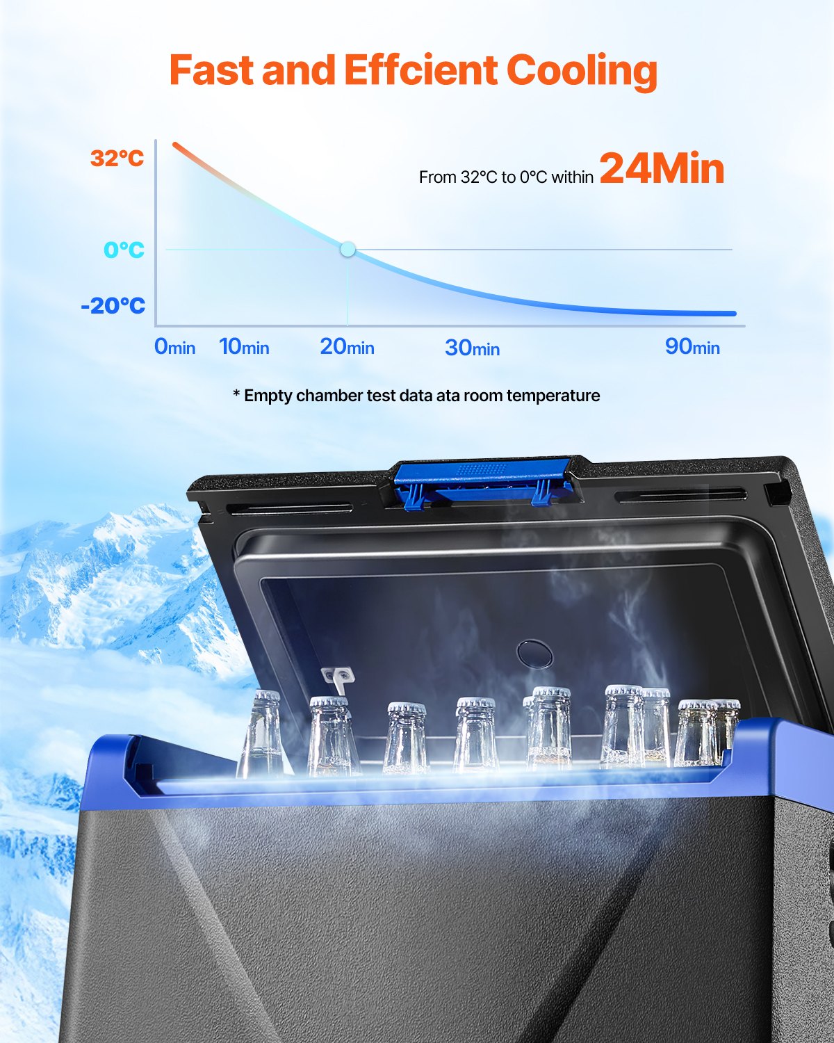 VEVOR Portable Car Refrigerator Freezer Compressor 35L Single Zone for Car Home 3