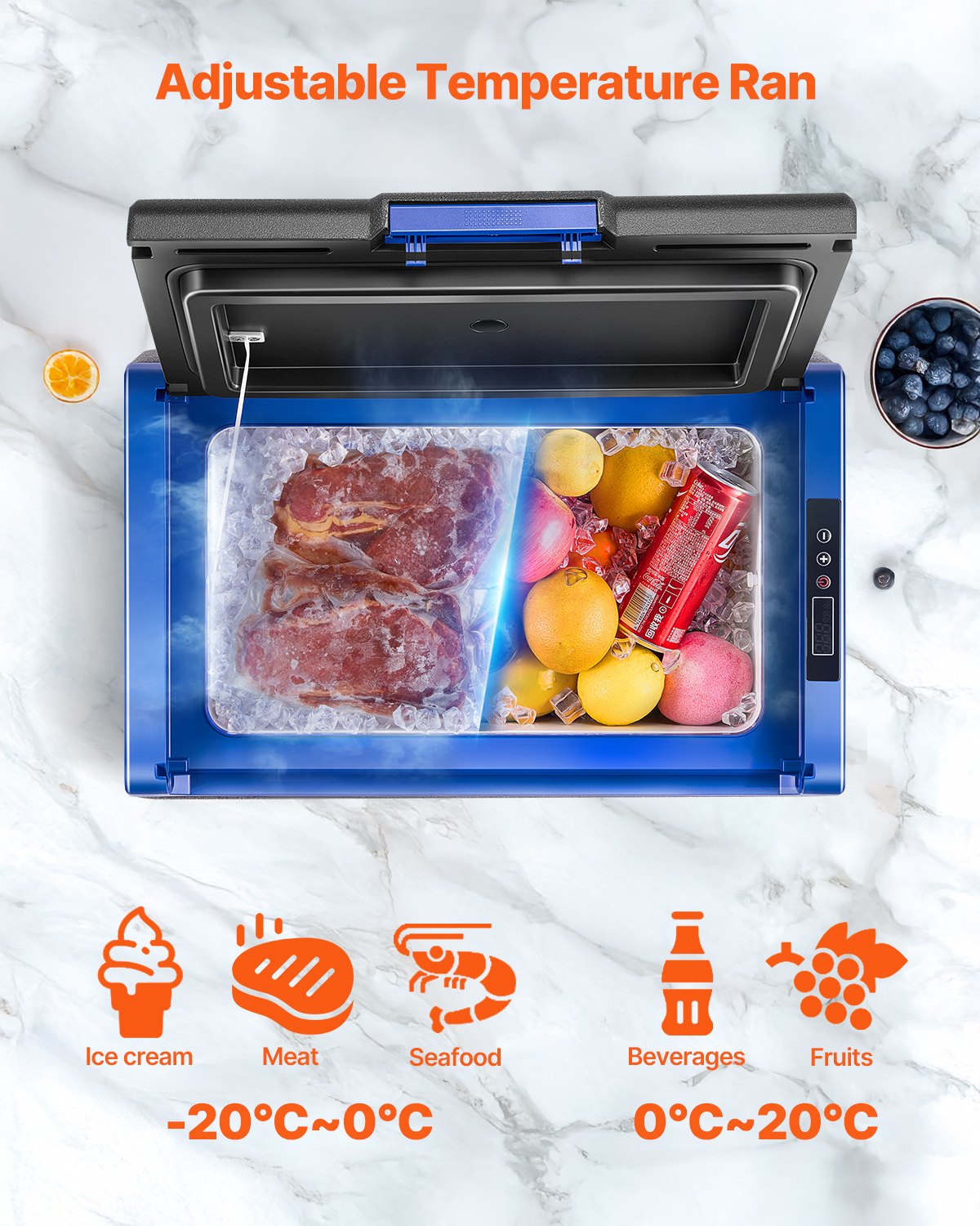 VEVOR Portable Car Refrigerator Freezer Compressor 35L Single Zone for Car Home 4