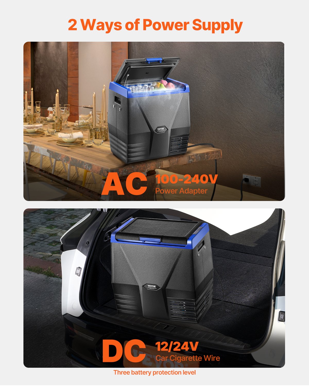 VEVOR Portable Car Refrigerator Freezer Compressor 35L Single Zone for Car Home 6