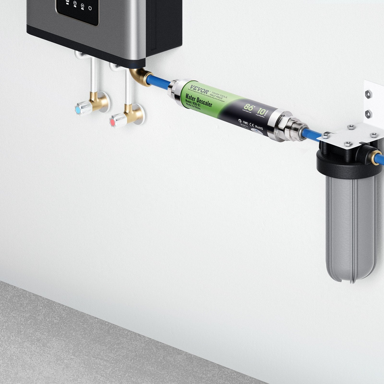 VEVOR Whole House Salt Free Descaler Physical Scale Descaler System SAAS Alloy 8