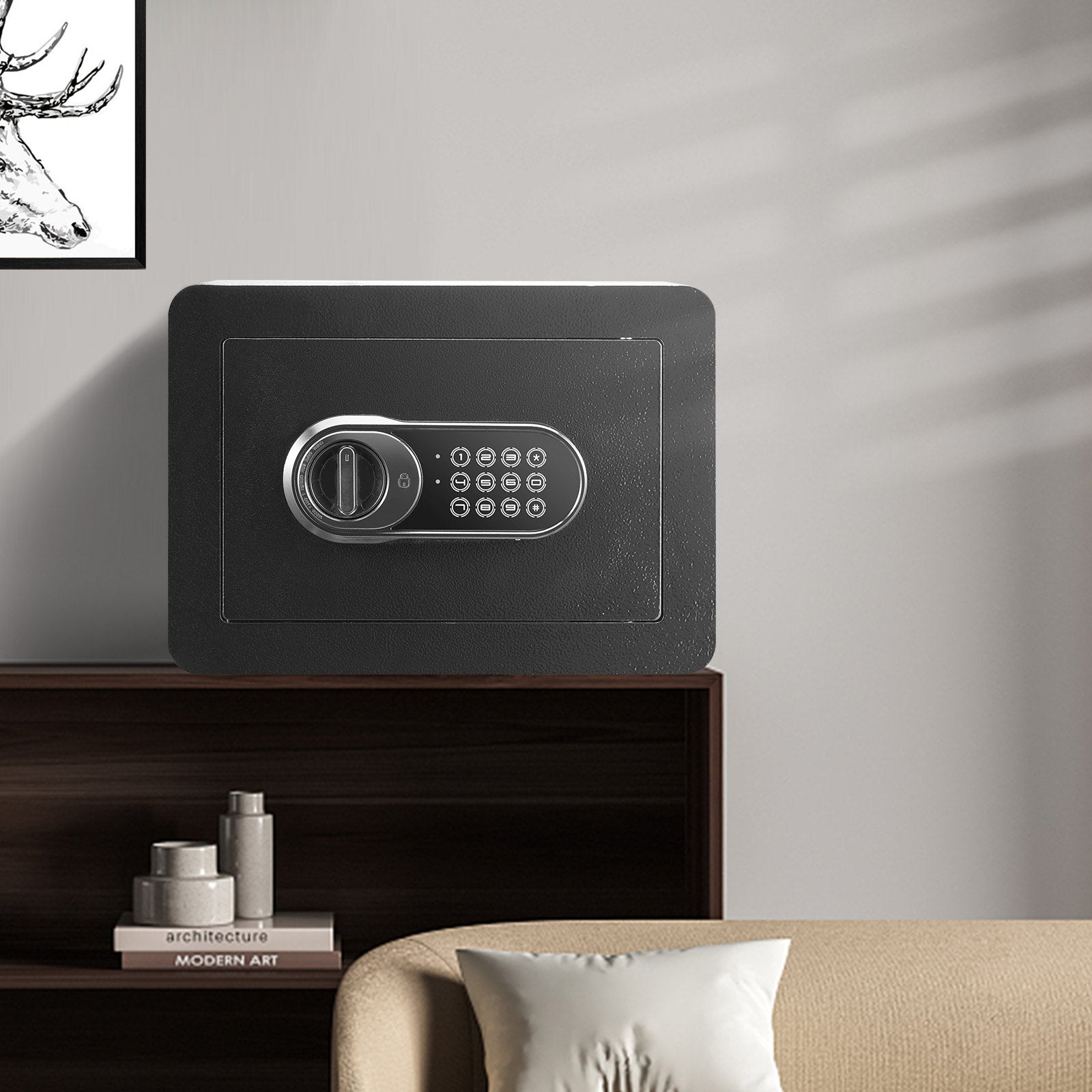 VEVOR Safe, 0.5 Cubic Feet Home Safe, Steel Security Safe with Digital Keypad and 2 Keys, Wall-Mounted Cabinet Safe Protect Cash, Gold, Jewelry, Documents for Home, Hotel, 350 x 250 x 250 mm 7