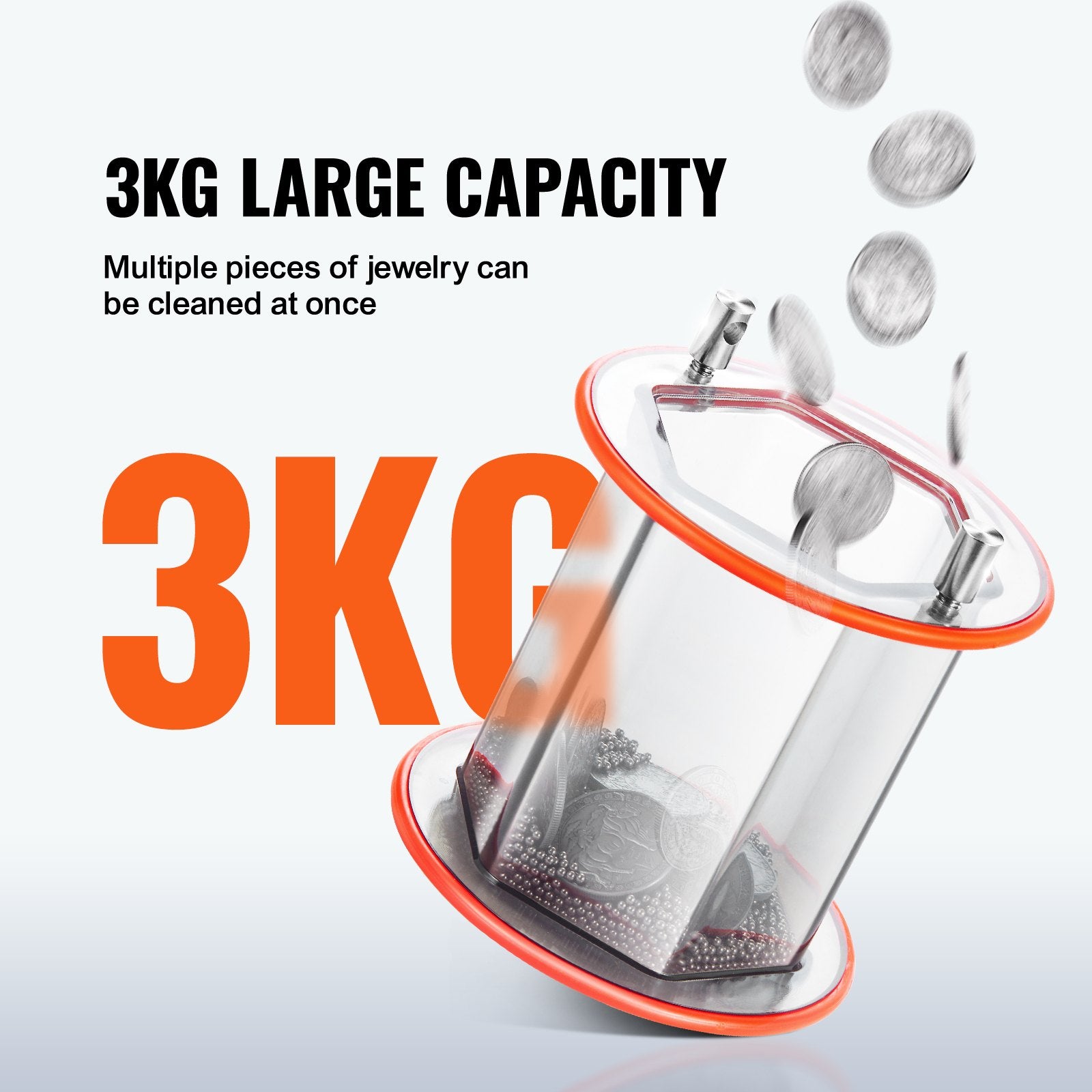 VEVOR 3kg Rotary Tumbler Surface Polisher Jewelry Polish Finish Machine Gem DIY 5