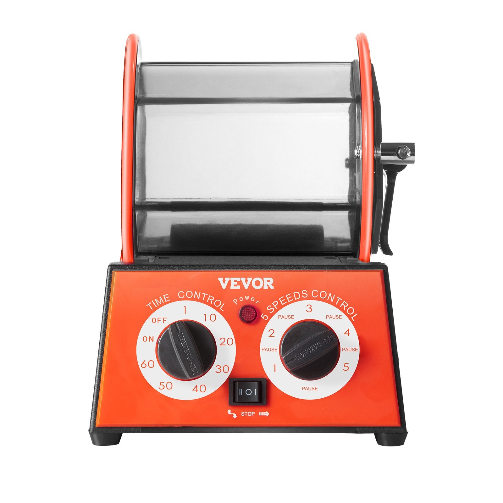 VEVOR Jewelry Polisher Tumbler, 11lbs/5kg Capacity Mini Rotary Tumbler Machine with 0-60 Minutes Timer, 5 Speeds Jewelry Rotary Finisher for Surface Polishing Grinding Buffing Gemstones Jewels Coins 11