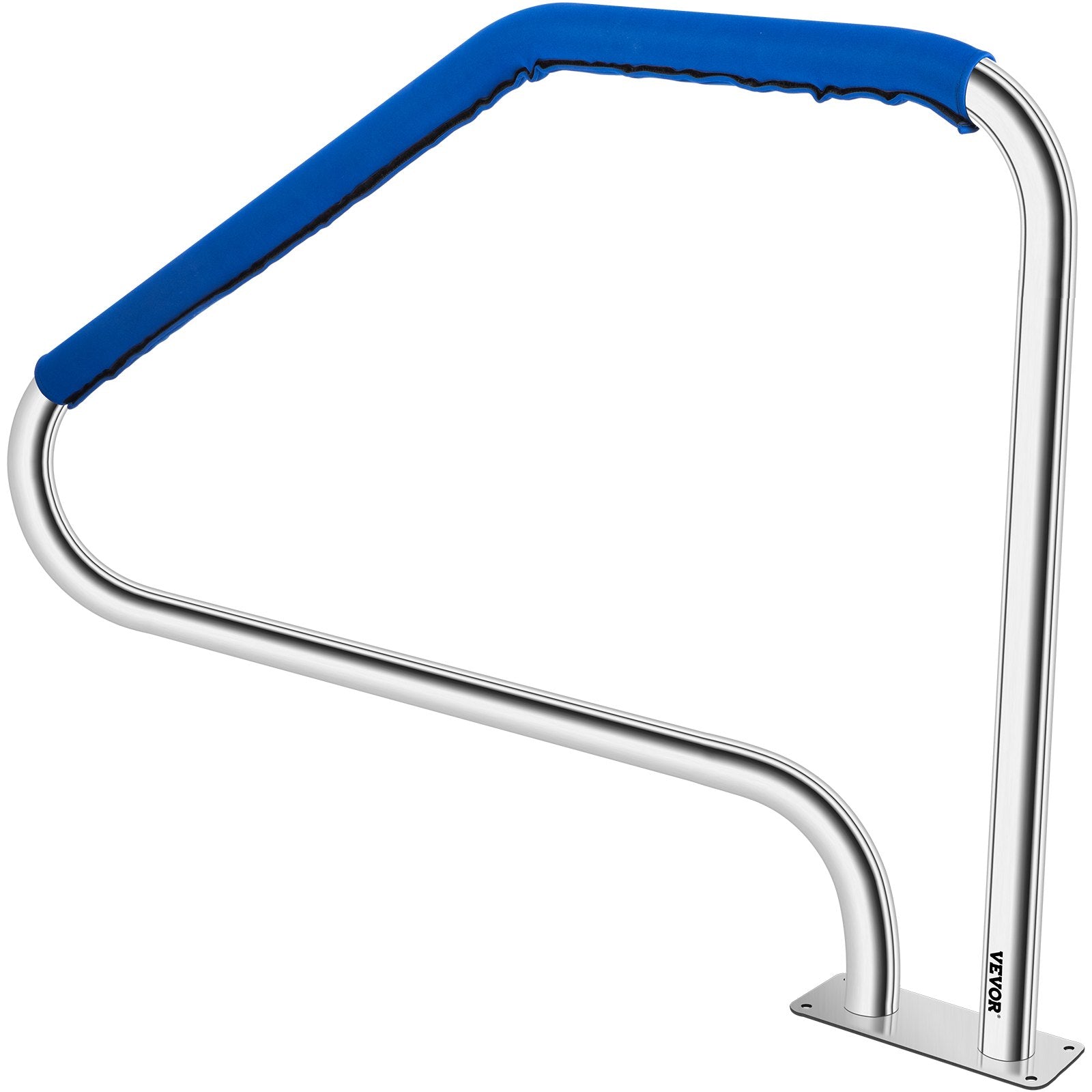 VEVOR Swimming Pool Handrail Ladder Handrail Stainless Steel Rail w/ Base Plate 9