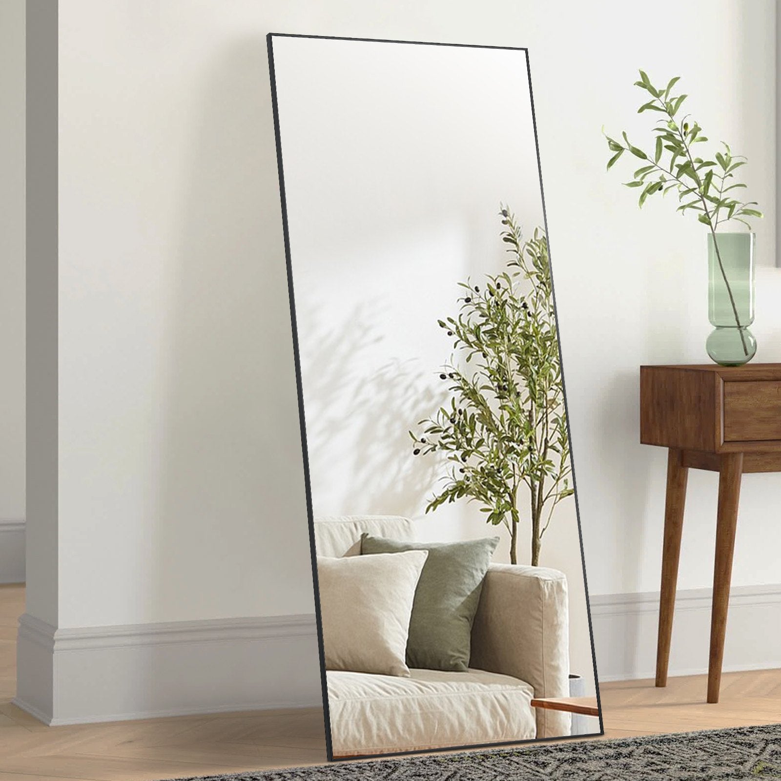VEVOR Full Length Mirror, 1800x785 mm, Extra Large Standing Hanging or Leaning Rectangle Floor Mirror with Tempered Glass Aluminum Alloy Frame, Full Body Dressing Mirror for Living Room Bedroom, Black 8