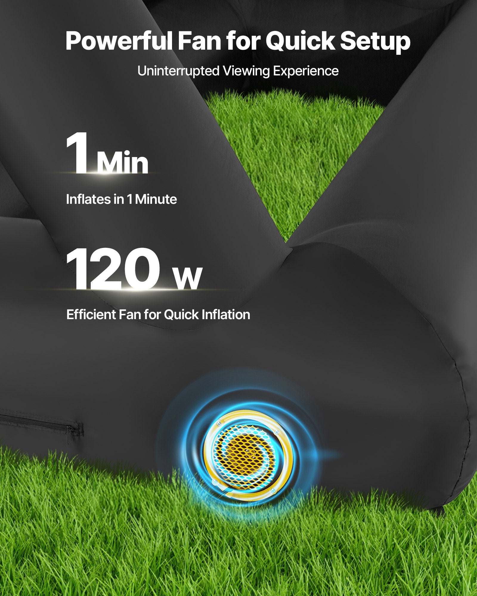 VEVOR 14 ft Inflatable Movie Screen 16:9 600D Movie Projector with Portable Bag 3