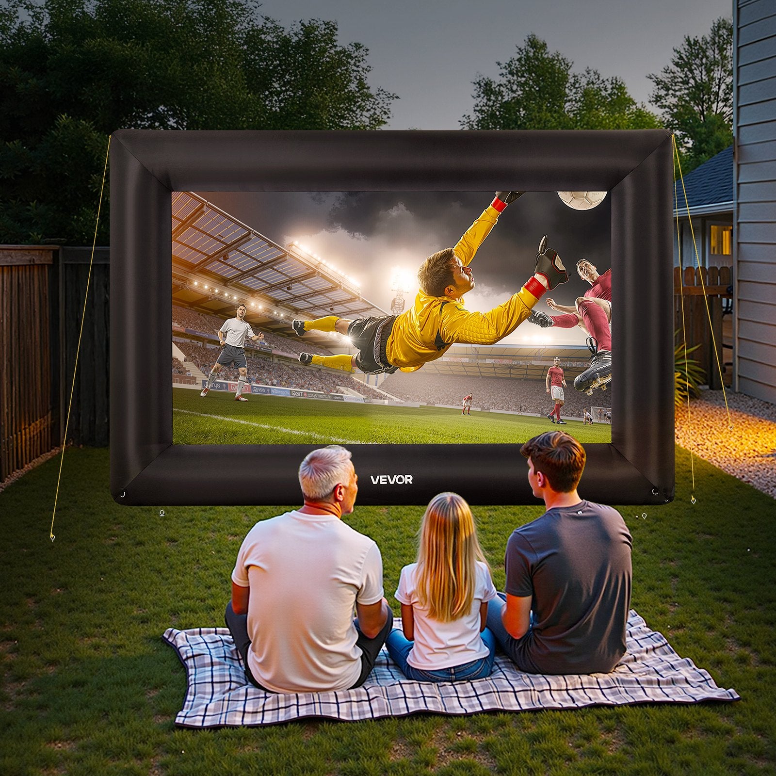 VEVOR 16 ft Inflatable Movie Screen 16:9 600D Movie Projector with Portable Bag 7