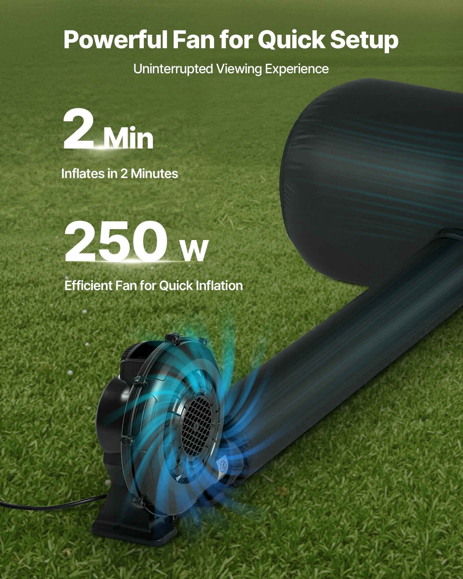 VEVOR 20 ft Inflatable Movie Screen 16:9 600D Movie Projector with Portable Bag 3