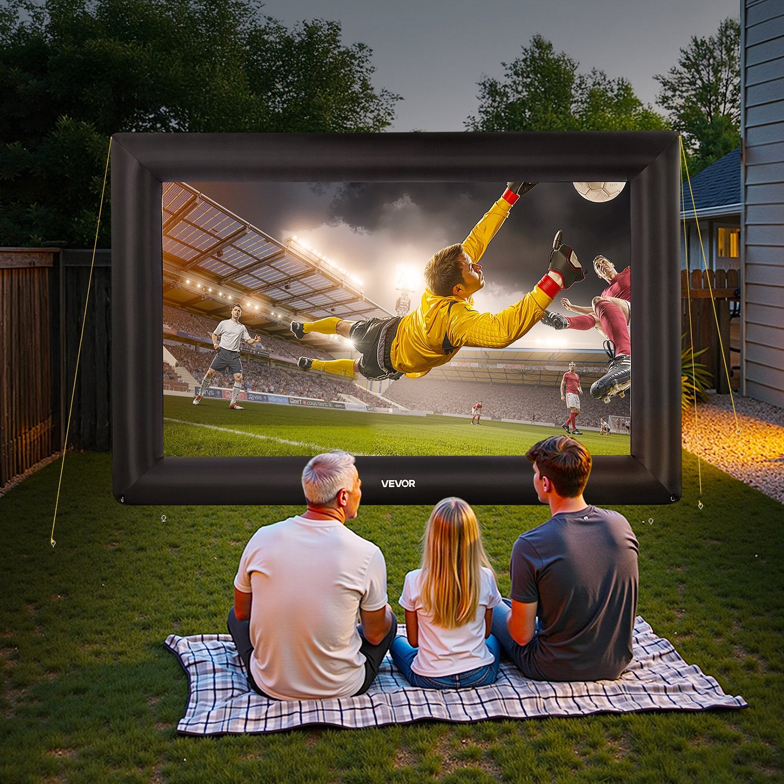 VEVOR 20 ft Inflatable Movie Screen 16:9 600D Movie Projector with Portable Bag 8