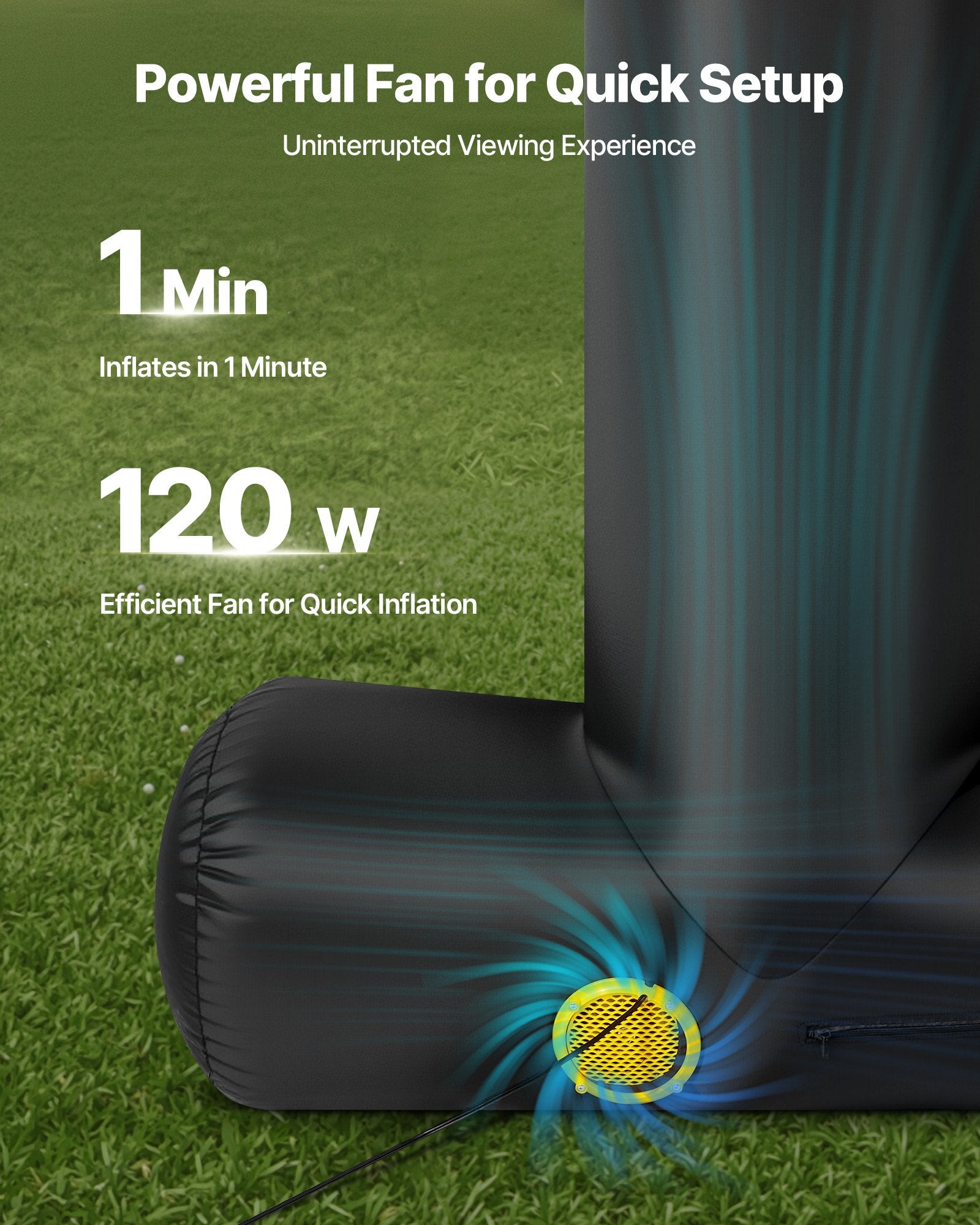 VEVOR 15 ft Inflatable Movie Screen 16:9 600D Movie Projector with Portable Bag 3