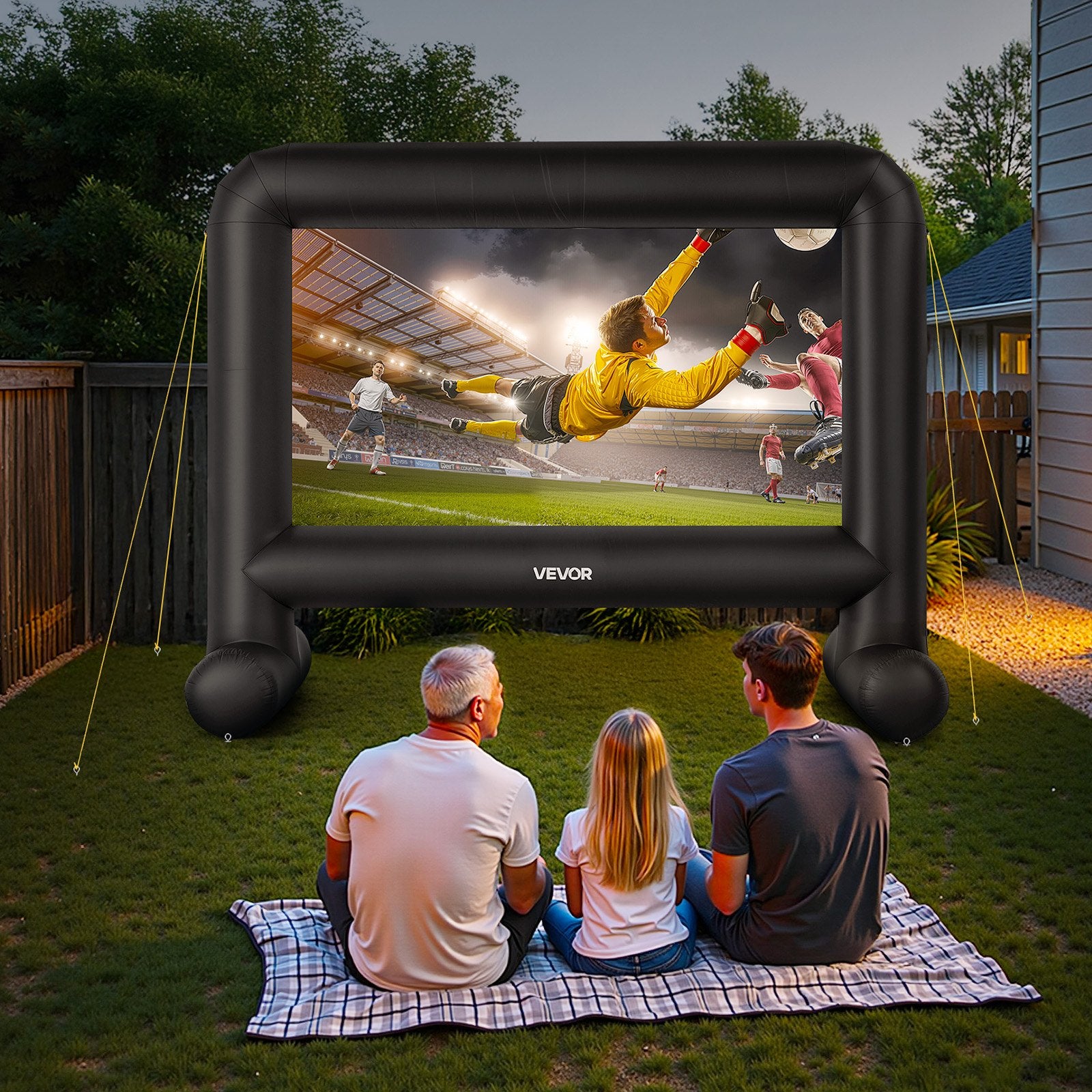 VEVOR 15 ft Inflatable Movie Screen 16:9 600D Movie Projector with Portable Bag 8