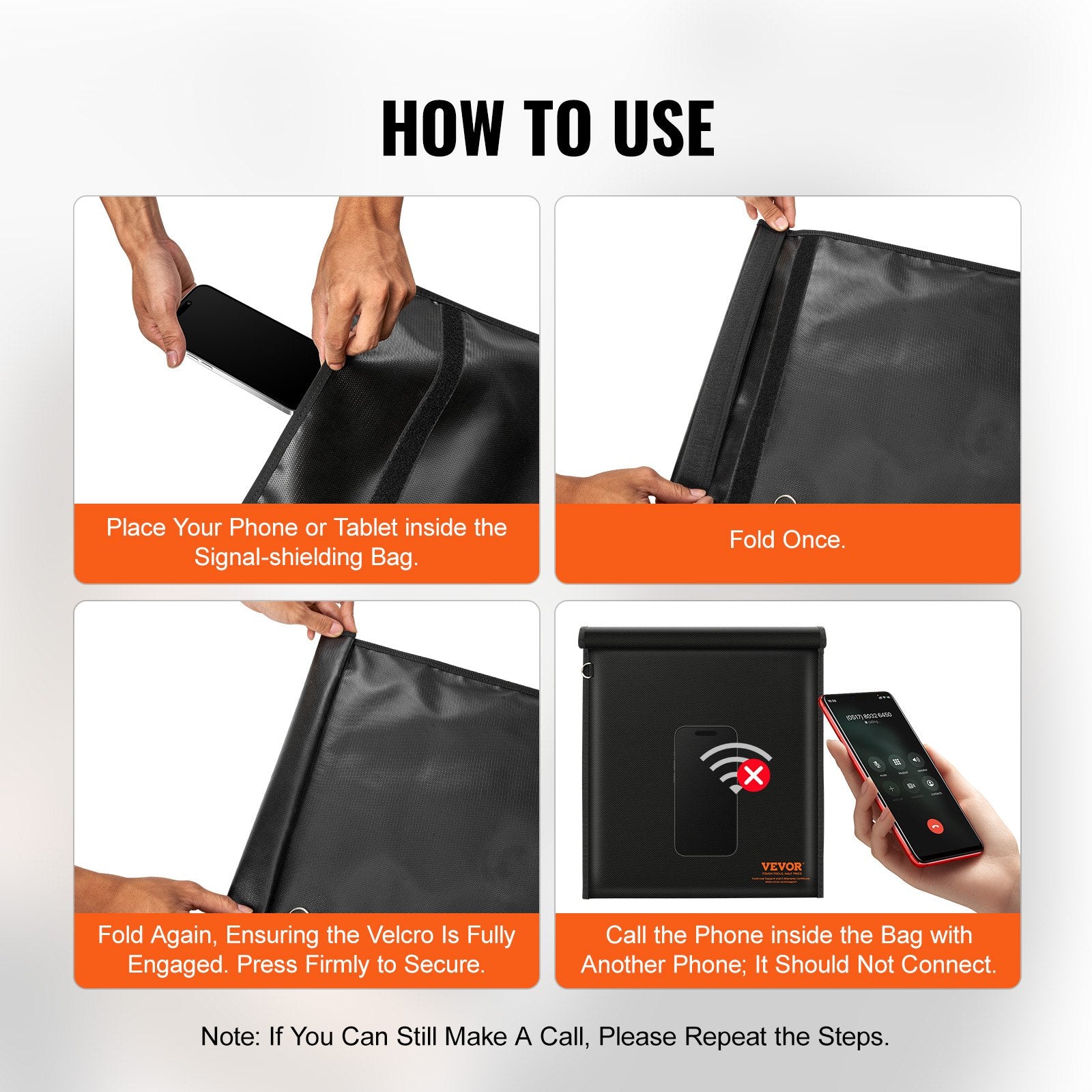VEVOR Faraday Bag Signal Blocking Holder for Laptop & Tablets(16.9 x 15") Black 6