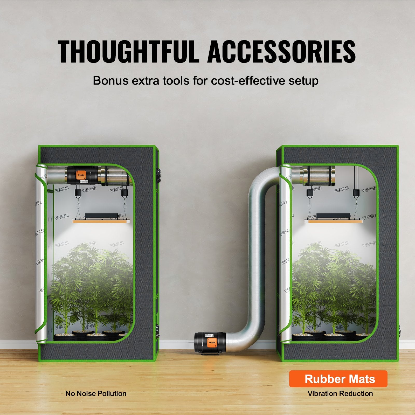 VEVOR Inline Duct Fan, 203.2mm 506.2 CFM with Temperature Humidity Controller, Quiet EC-motor Ventilation Exhaust Fan for Cooling Booster, Grow Tents, Hydroponics 6