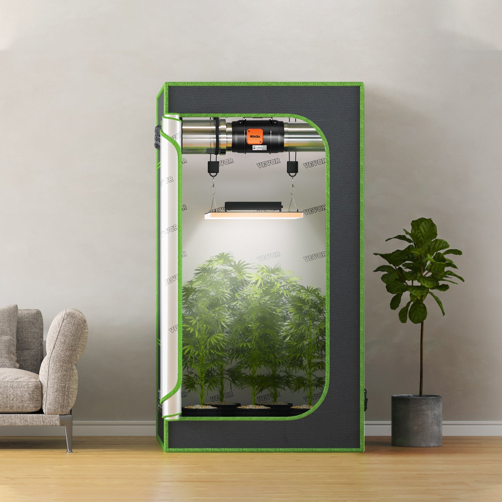 VEVOR Inline Duct Fan, 203.2mm 506.2 CFM with Temperature Humidity Controller, Quiet EC-motor Ventilation Exhaust Fan for Cooling Booster, Grow Tents, Hydroponics 8