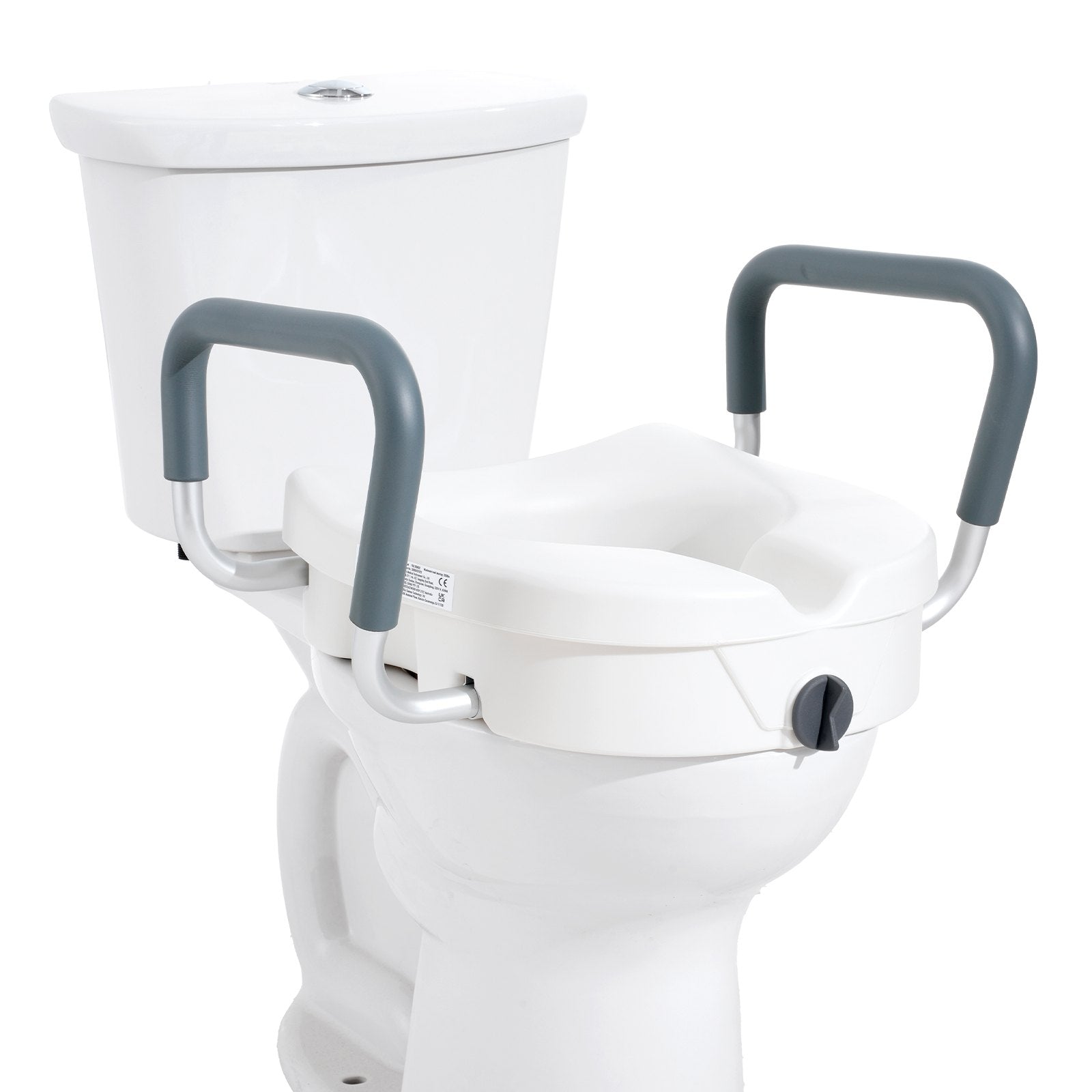 VEVOR Raised Toilet Seat, 5" Height Raised, 350 lbs Weight Capacity, for Round and Elongated Toilet, Twist Lock Installation,19.1" - 21.7" Adjustable Width, for Elderly, Handicap, Patient, Pregnant, M 9