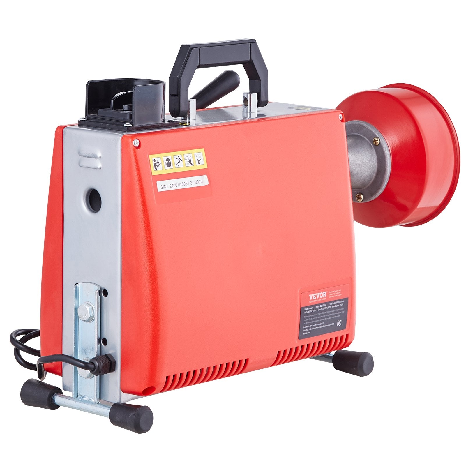 VEVOR Drain Cleaner Machine 66FT x 5/8" 250W Sewer Snake Auger Manual Feed 11