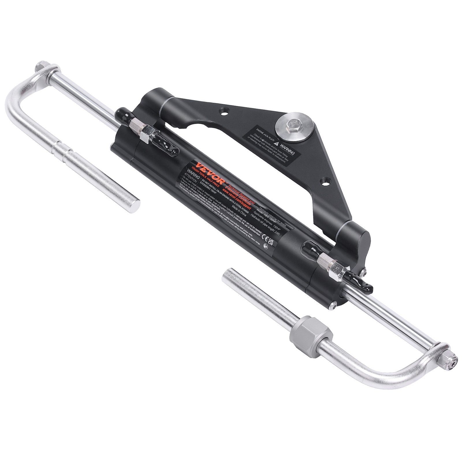 VEVOR Hydraulic Outboard Steering Kit, 150HP, Marine Boat Hydraulic Steering System, with Helm Pump Two-Way Lock Cylinder and 24 Feet Hydraulic Steering Hose, for Single Station Single-Engine Boats 11