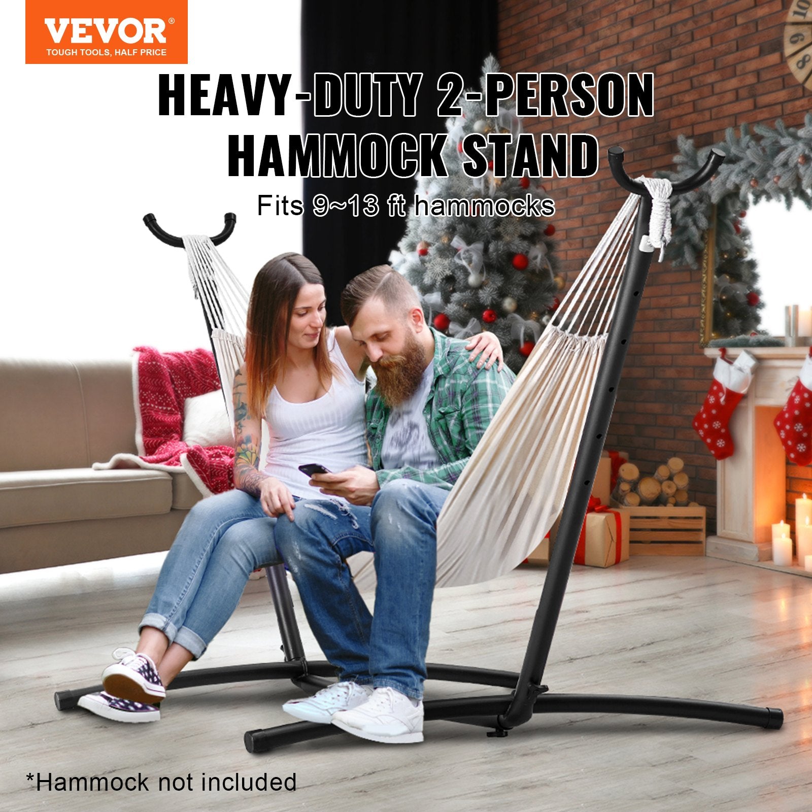 VEVOR Portable Hammock Stand, 450lbs Capacity Steel Hammock Stand for 2 Person
