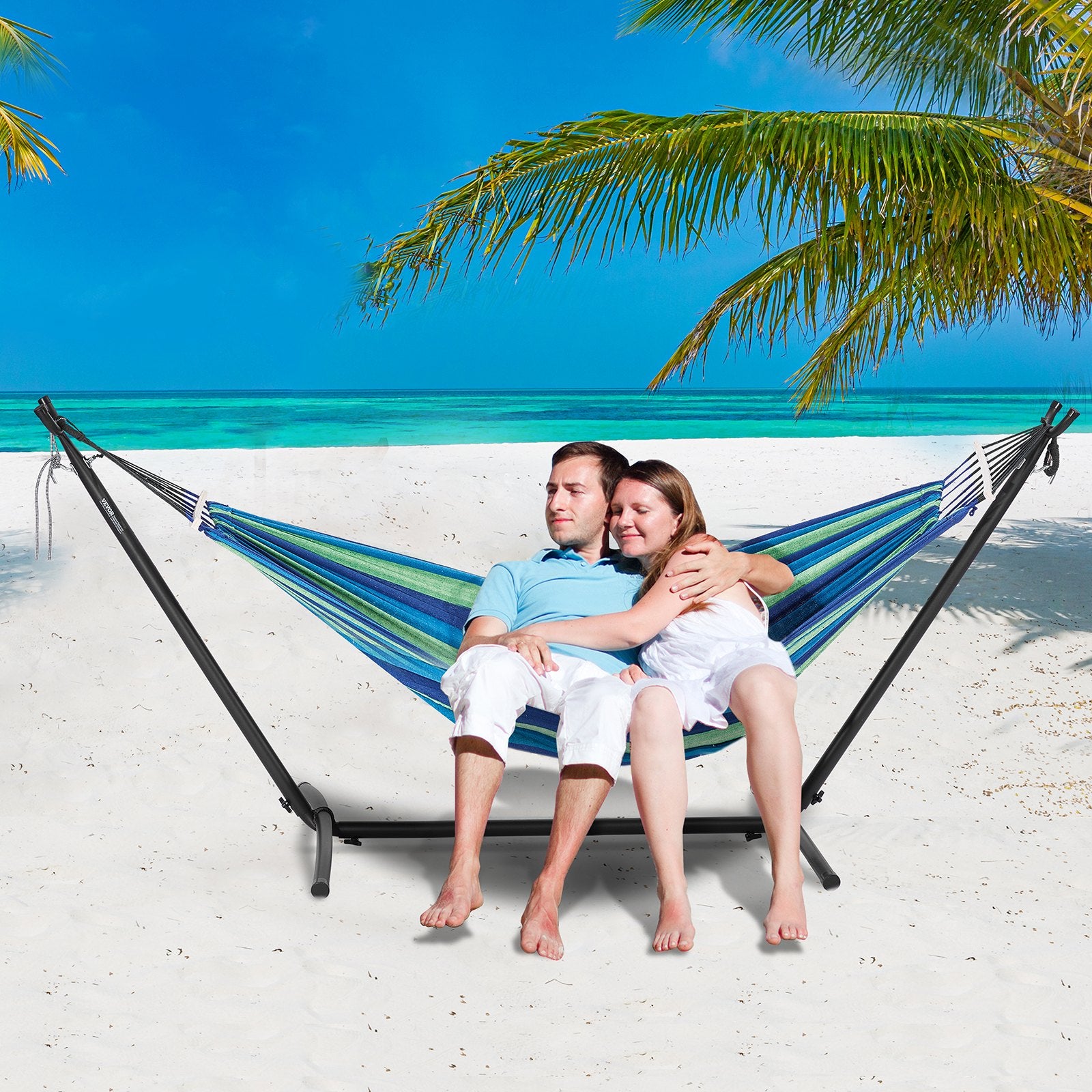 VEVOR Portable Hammock Stand, 450lbs Capacity Steel Hammock Stand for 2 Person 8